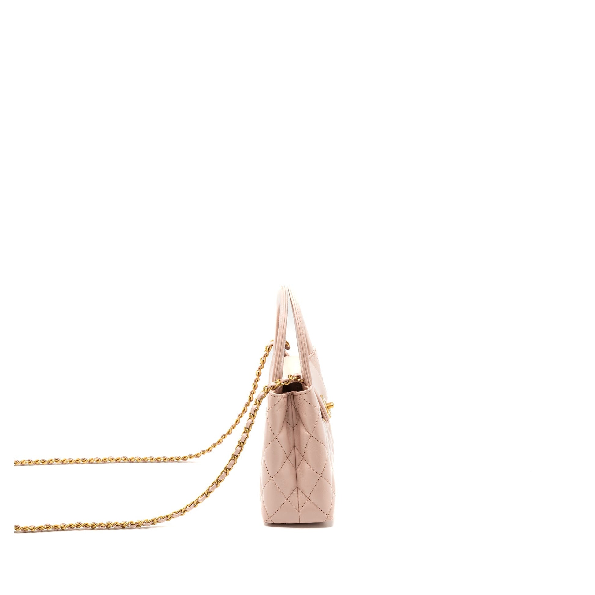 Chanel 23k Shopping Calfskin Light GHW Microchip Pink Mini Bag