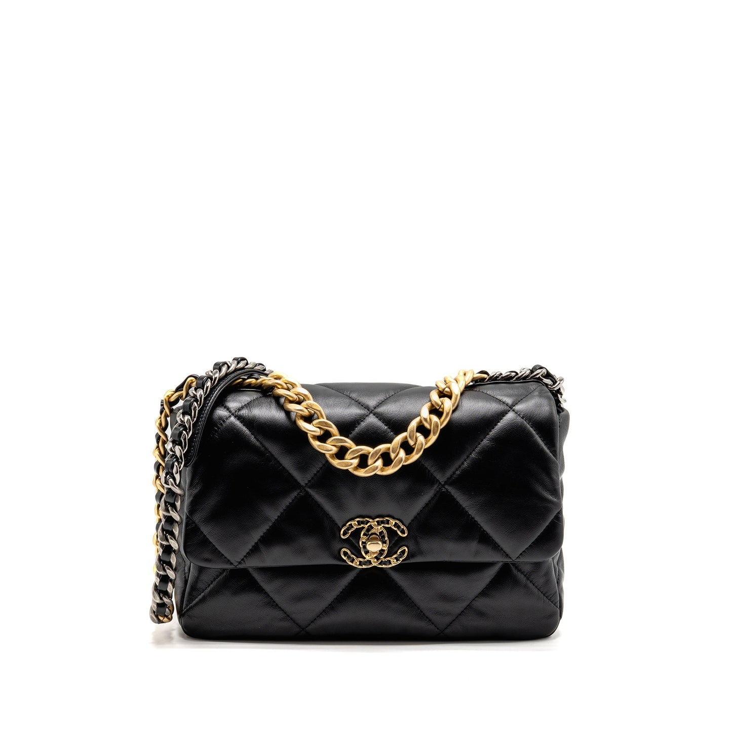Chanel 19 Goatskin GHW Black Handbag