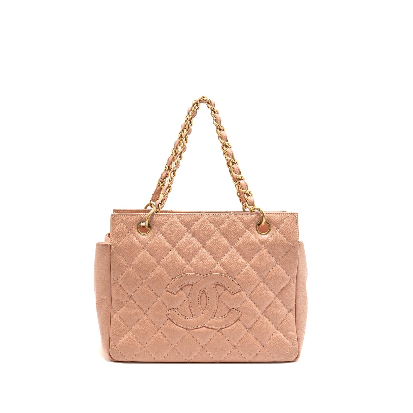 Chanel Petite Timeless Quilted Caviar GHW Pink Tote Bag