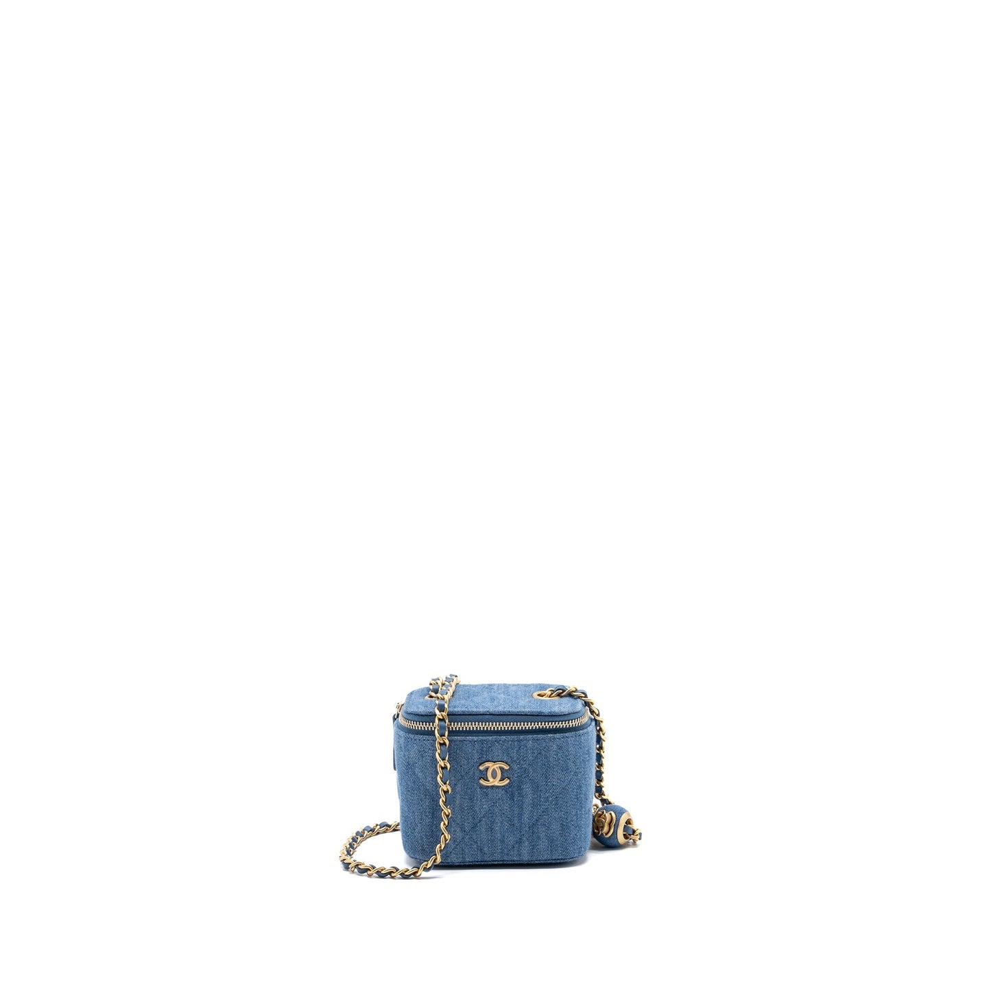 Chanel pearl crush vanity Denim GHW Blue Mini Bag
