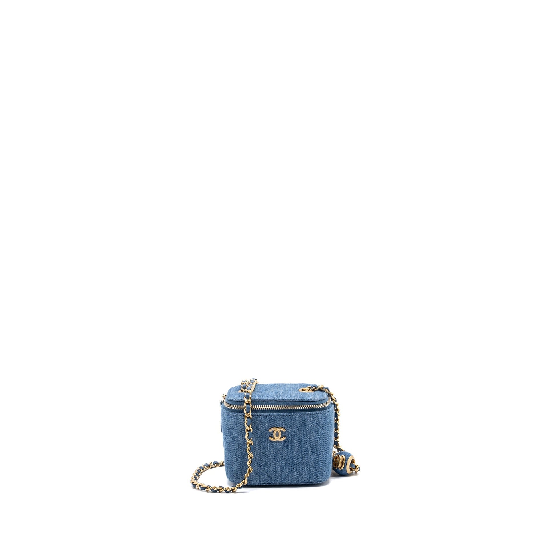 Chanel pearl crush vanity Denim GHW Blue Mini Bag
