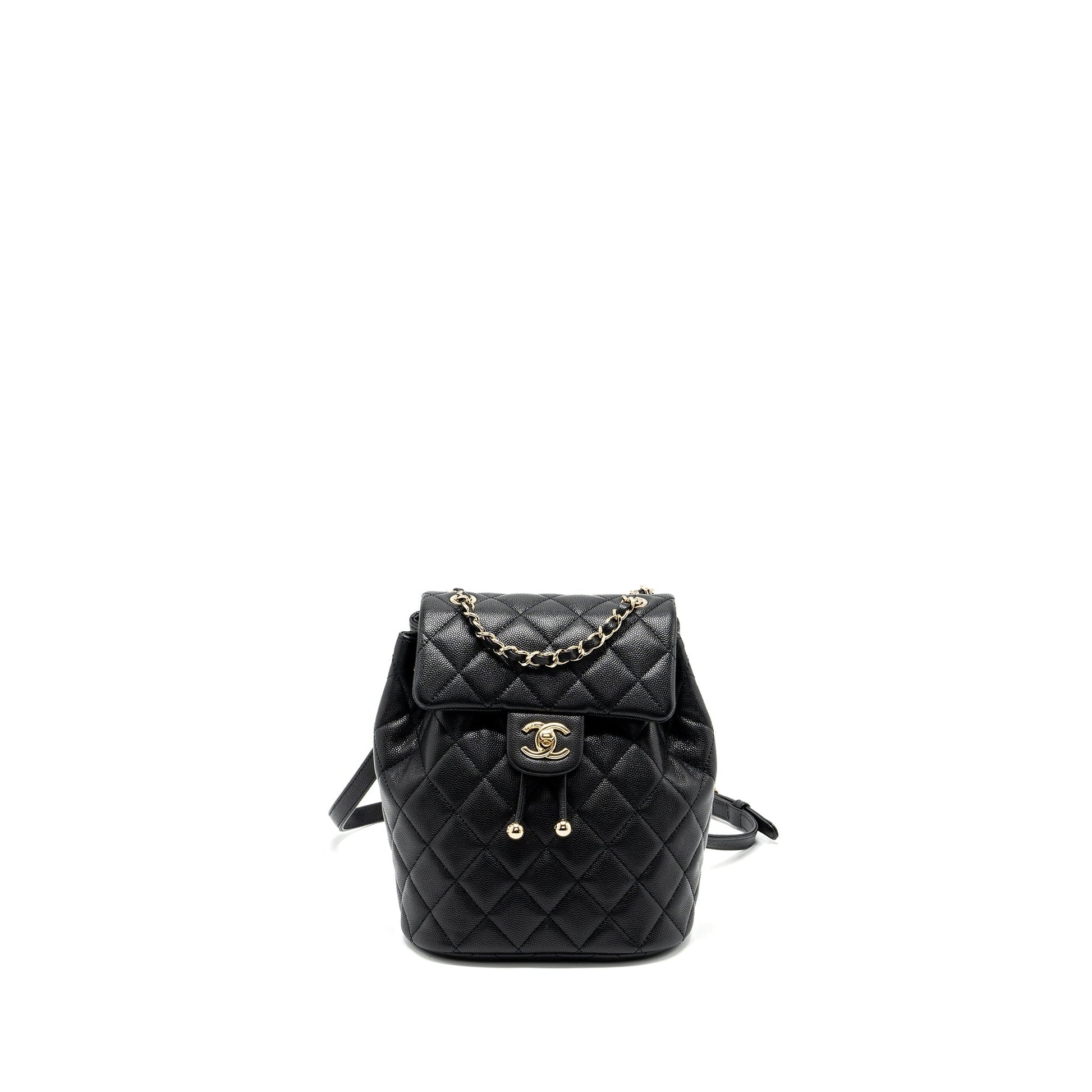 Chanel 23s Backpack Caviar LGHW Microchip Black