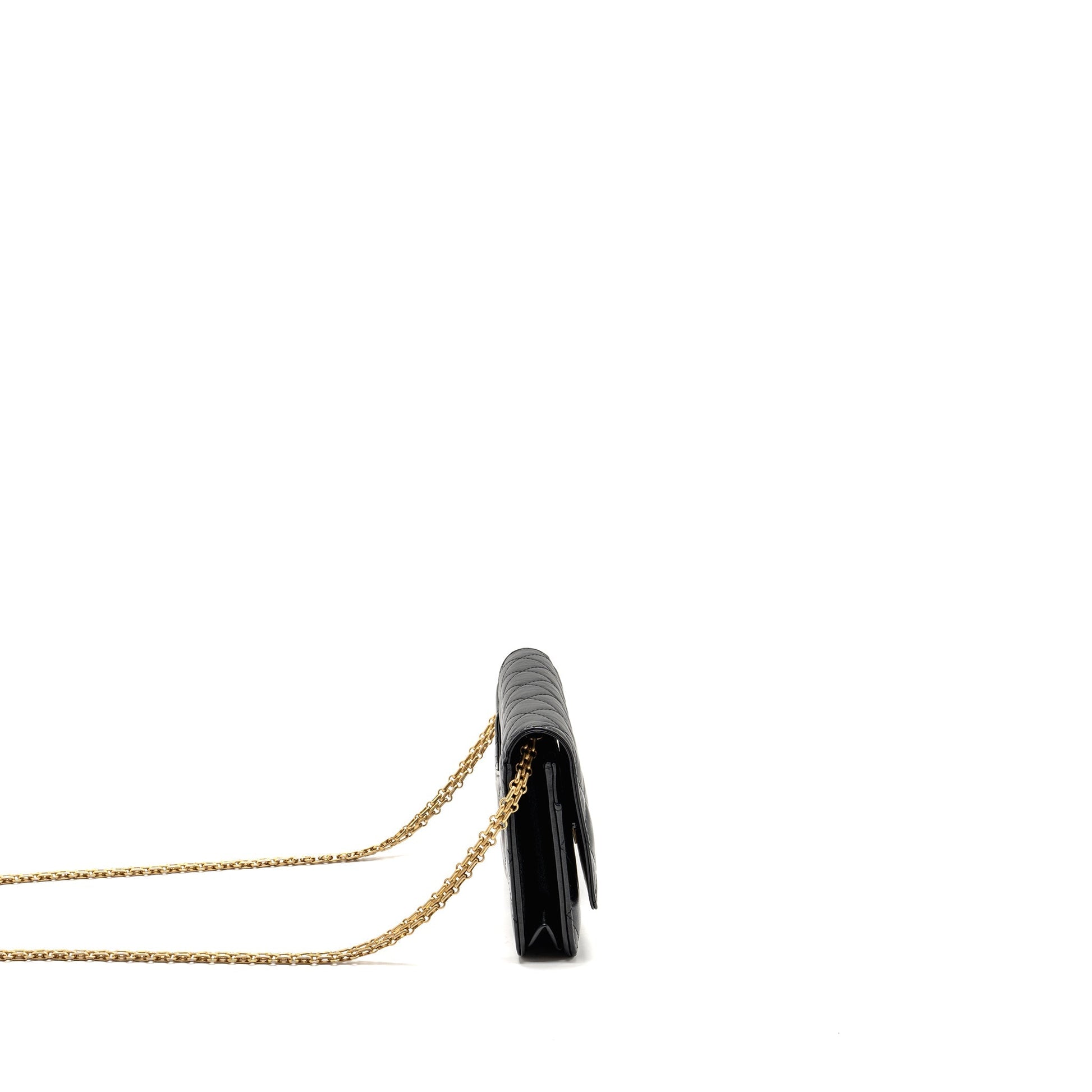 Chanel 2.55 Reissue on Lambskin GHW Microchip Black Wallet Case