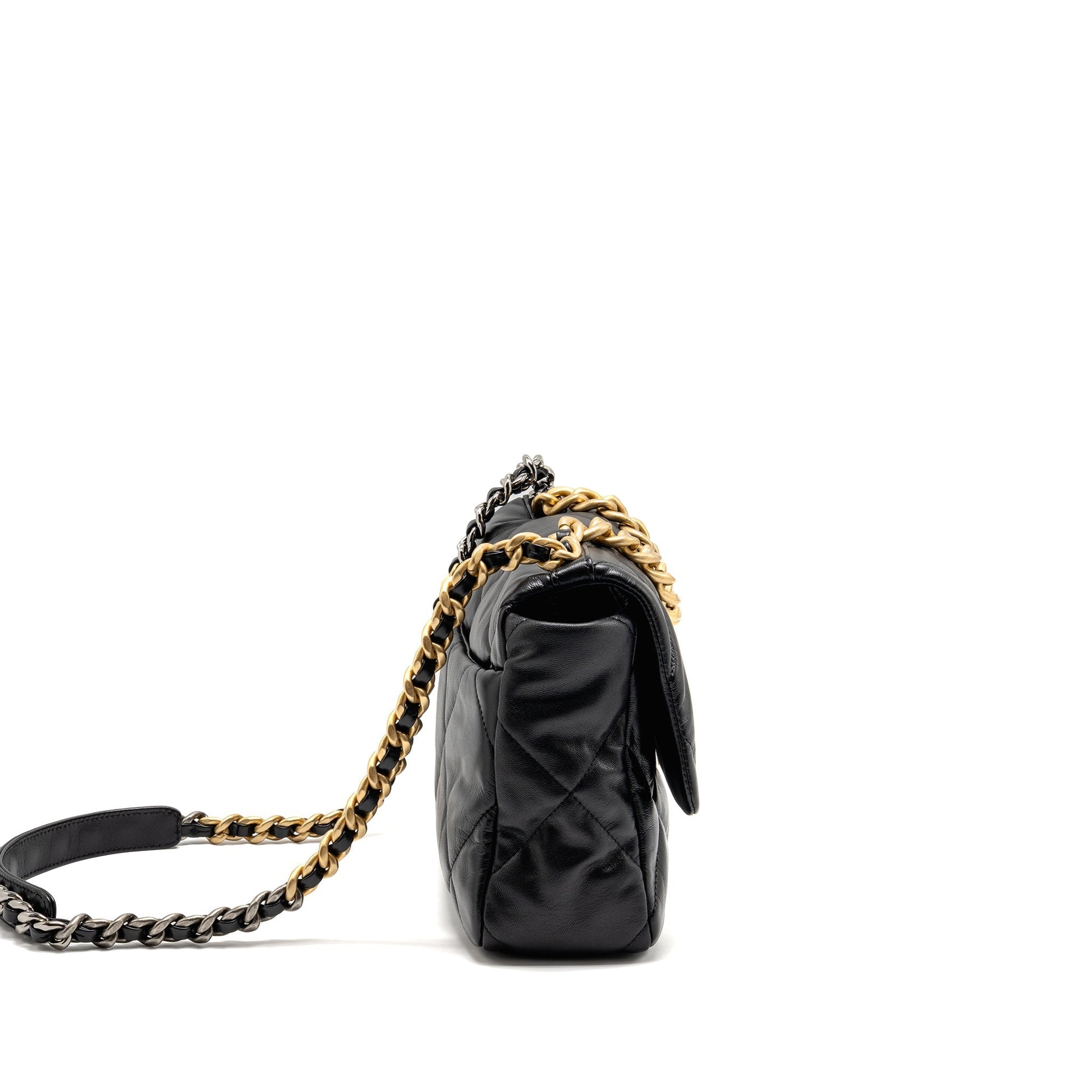 Chanel 19 Goatskin GHW Black Handbag