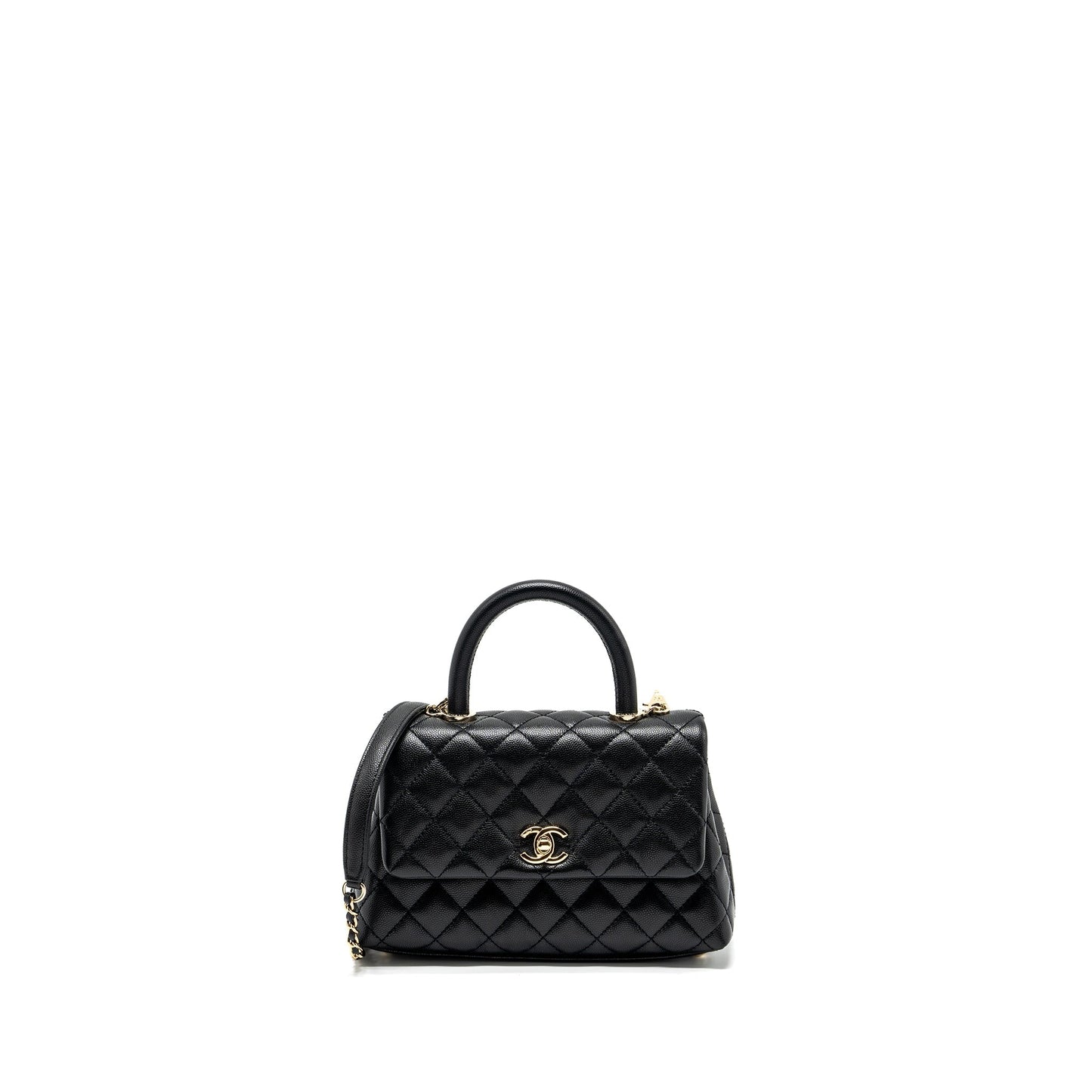 Chanel Coco Handle Caviar LGHW Black Small Handbag Lghw 3