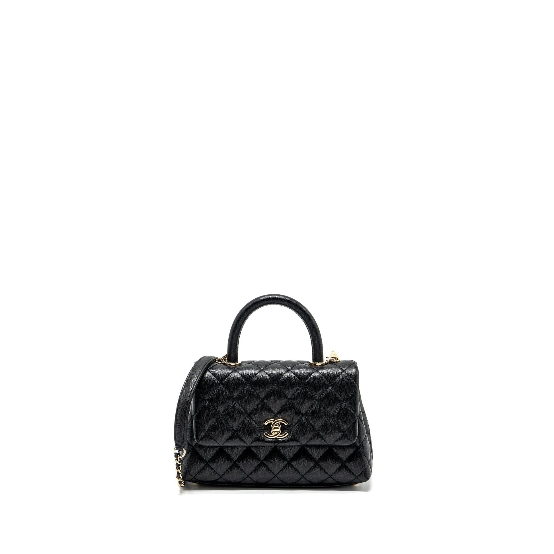 Chanel Coco Handle Caviar LGHW Black Small Handbag Lghw 3