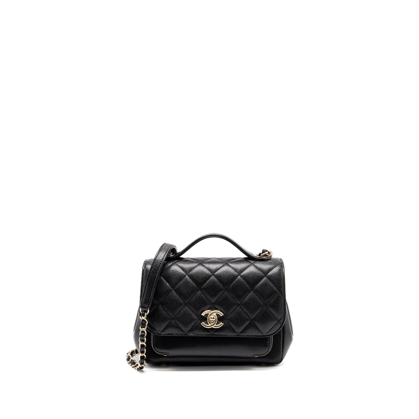 Chanel business affinity caviar LGHW Microchip Black Handbag Lghw Microchip