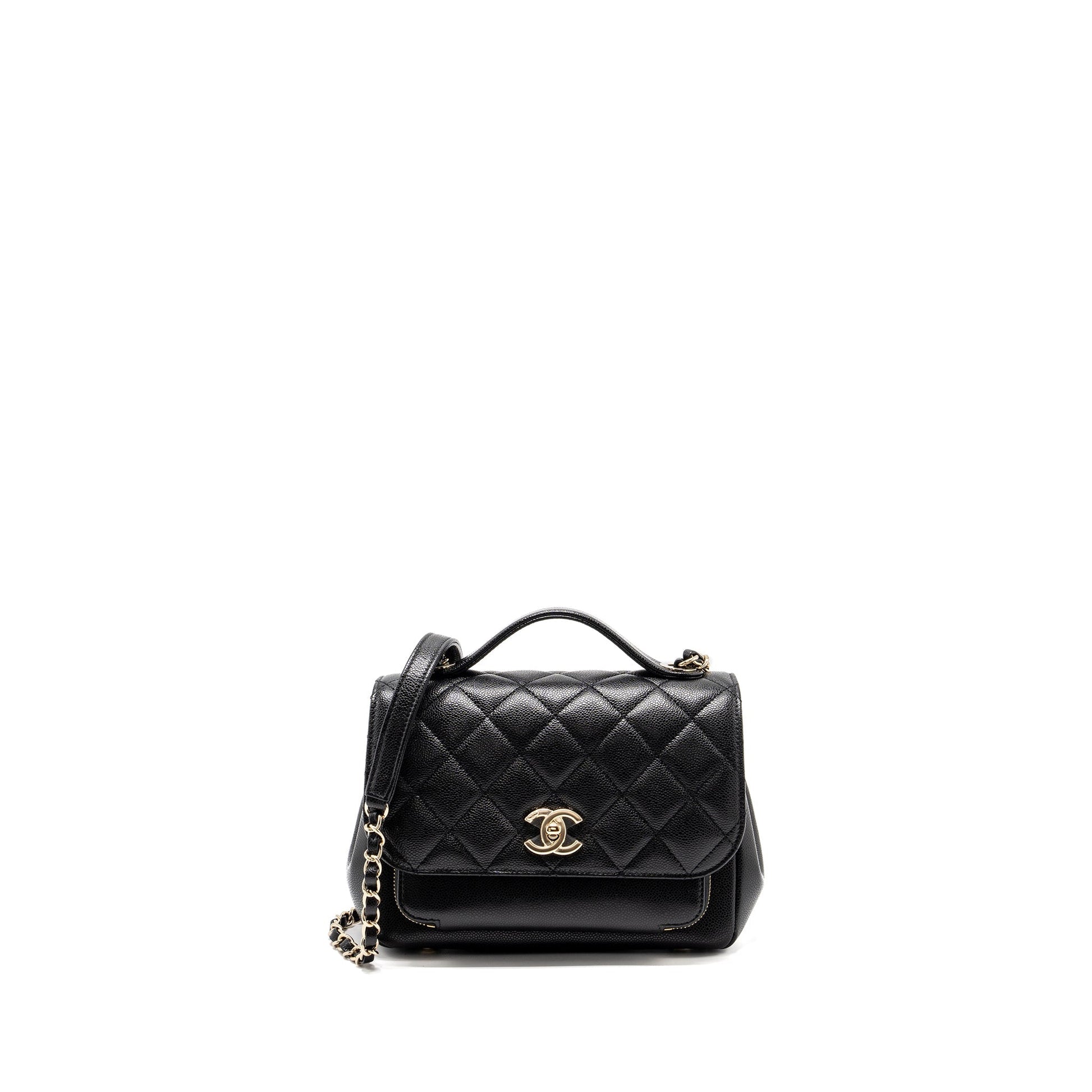 Chanel business affinity caviar LGHW Microchip Black Handbag Lghw Microchip