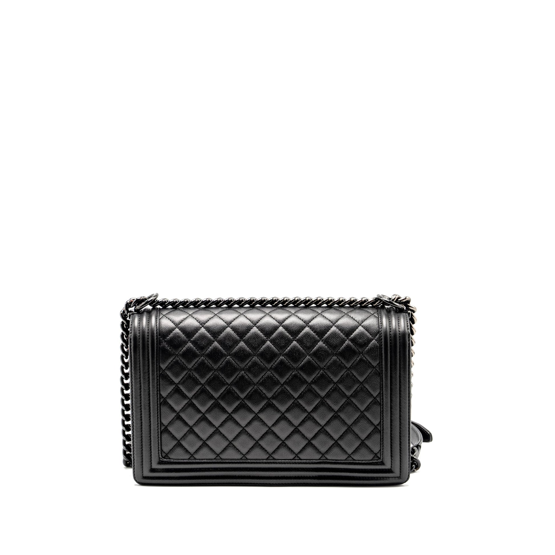 Chanel New Boy Caviar So Black Handbag