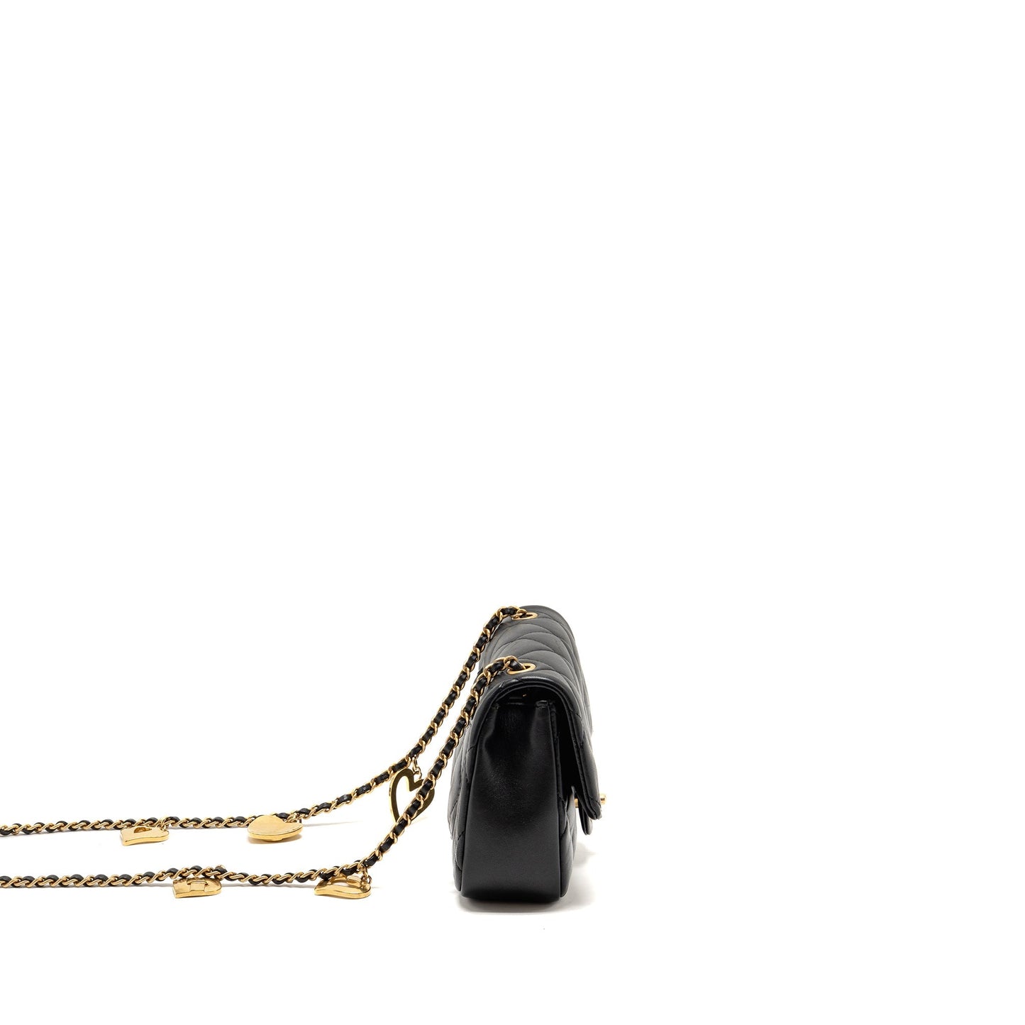 Chanel 22b Heart Flap Lambskin GHW microchip Black Shoulder Bag