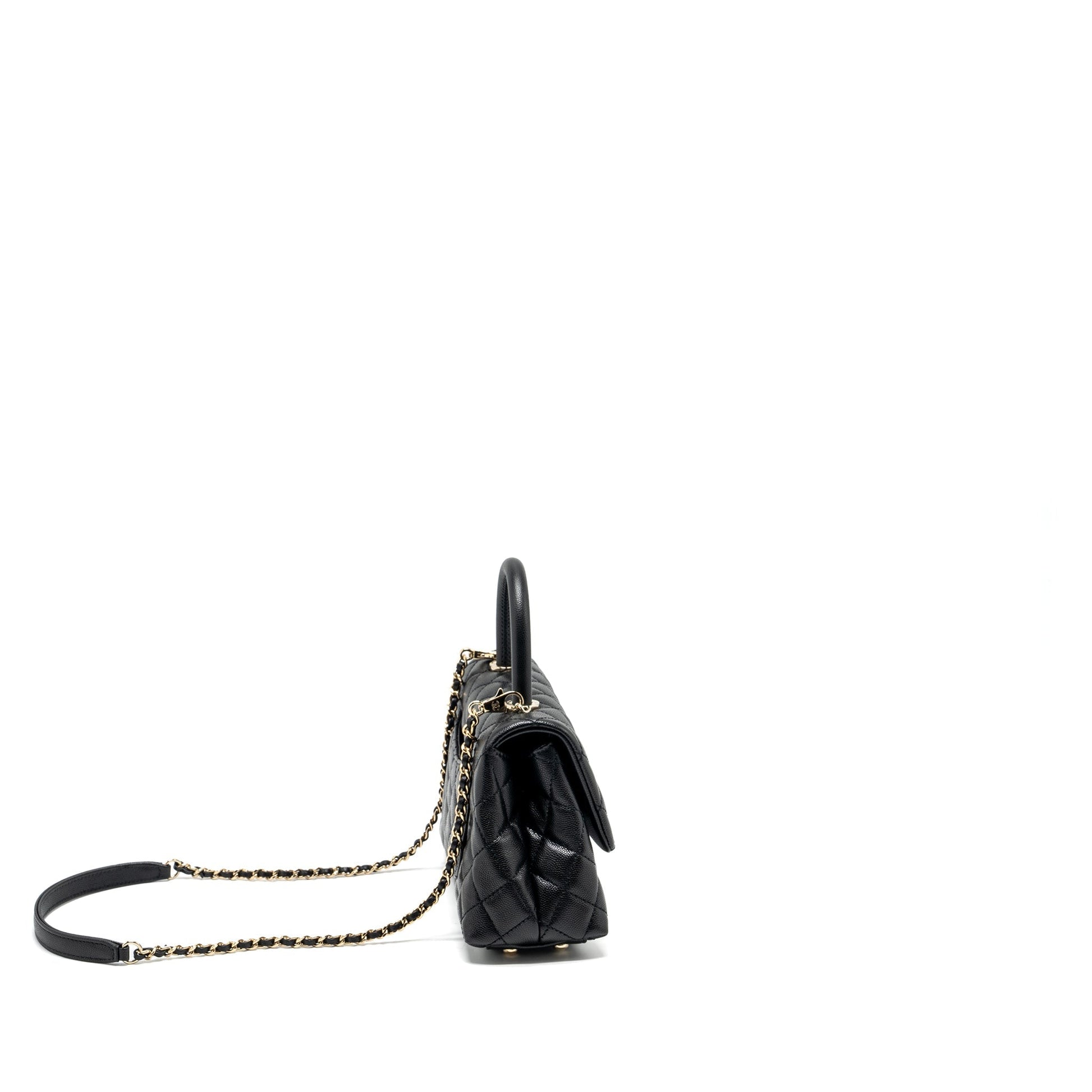 Chanel Coco Handle Caviar LGHW Black Small Handbag Lghw 3