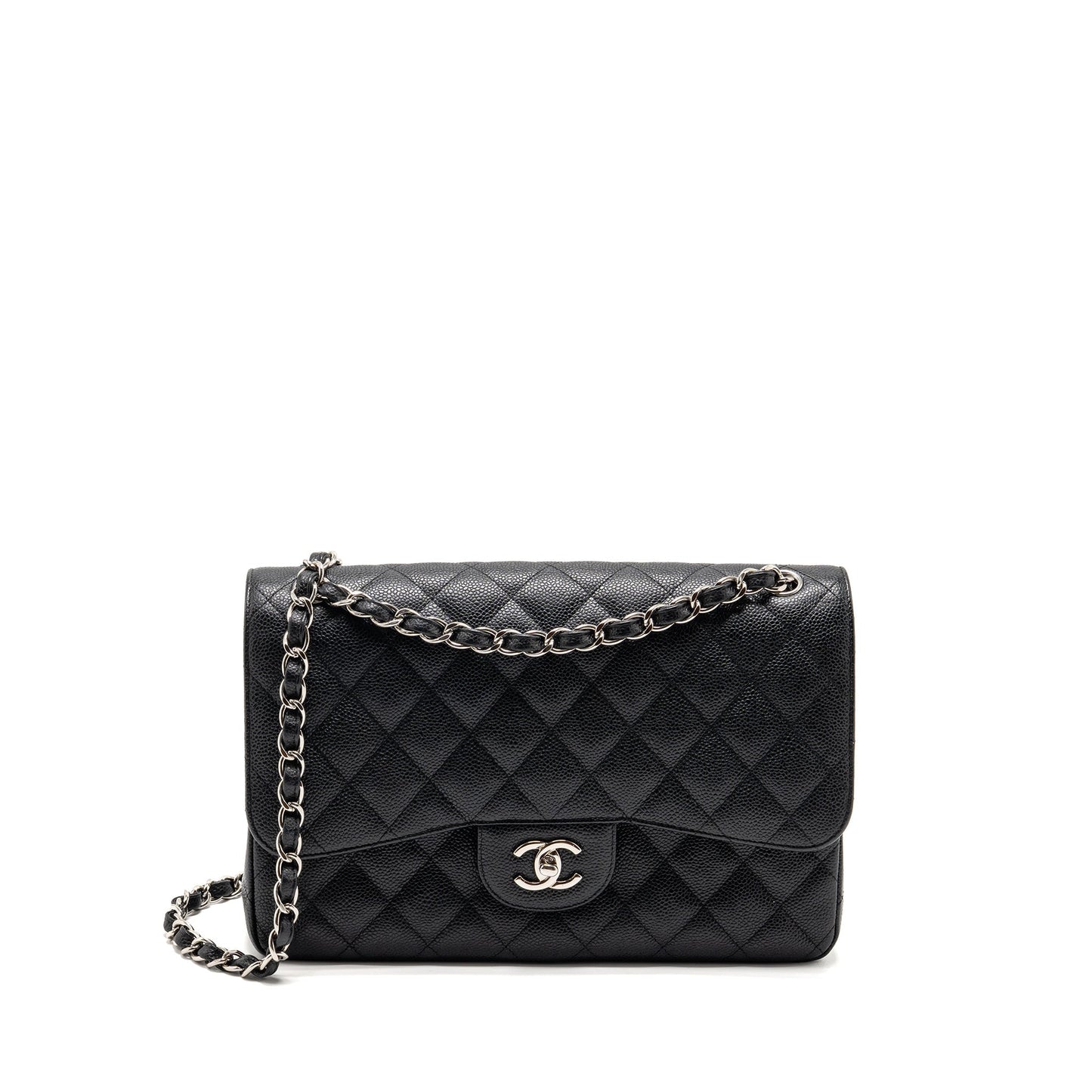 Chanel Jumbo Classic Double Flap Caviar SHW Black Shoulder Bag Shw 6