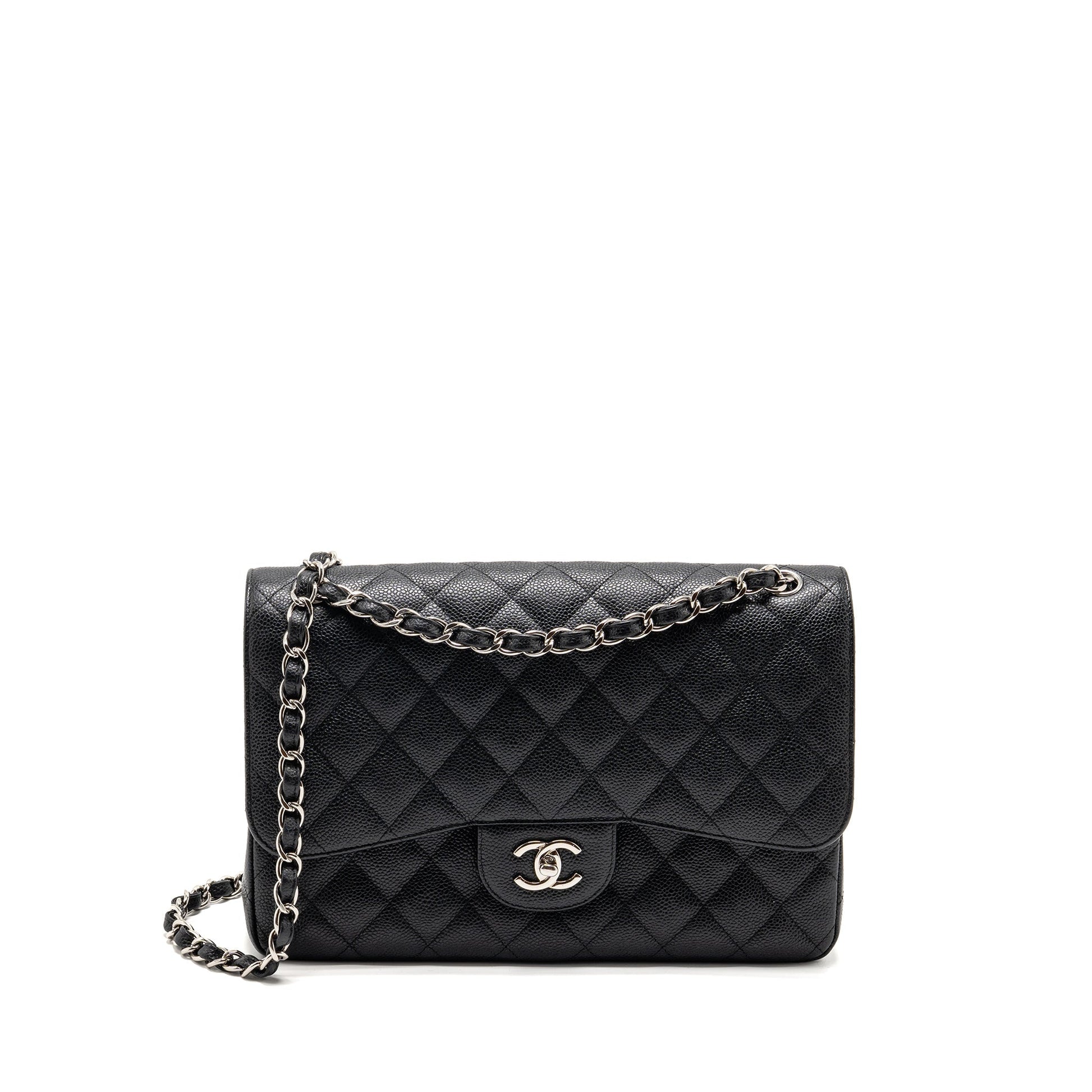 Chanel Jumbo Classic Double Flap Caviar SHW Black Shoulder Bag Shw 6