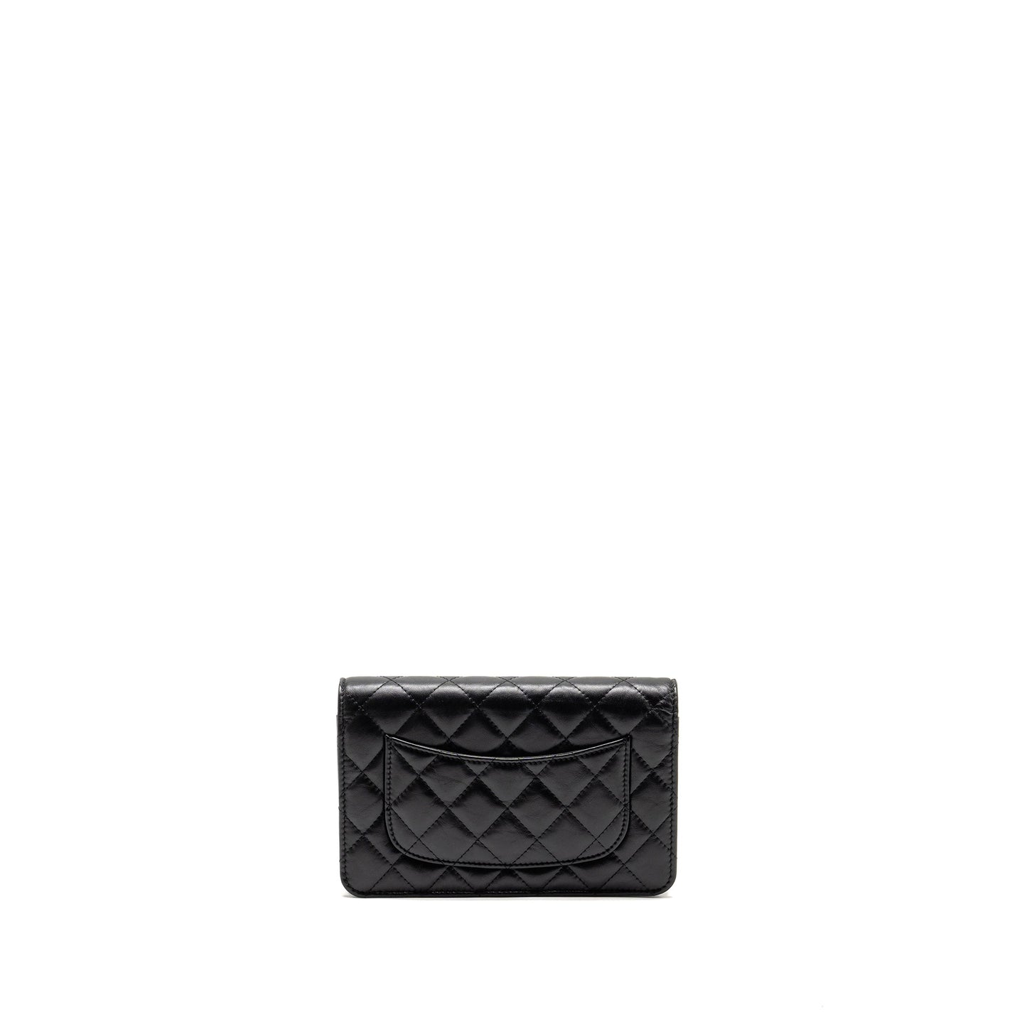 Chanel 2.55 Reissue on Lambskin GHW Microchip Black Wallet Case