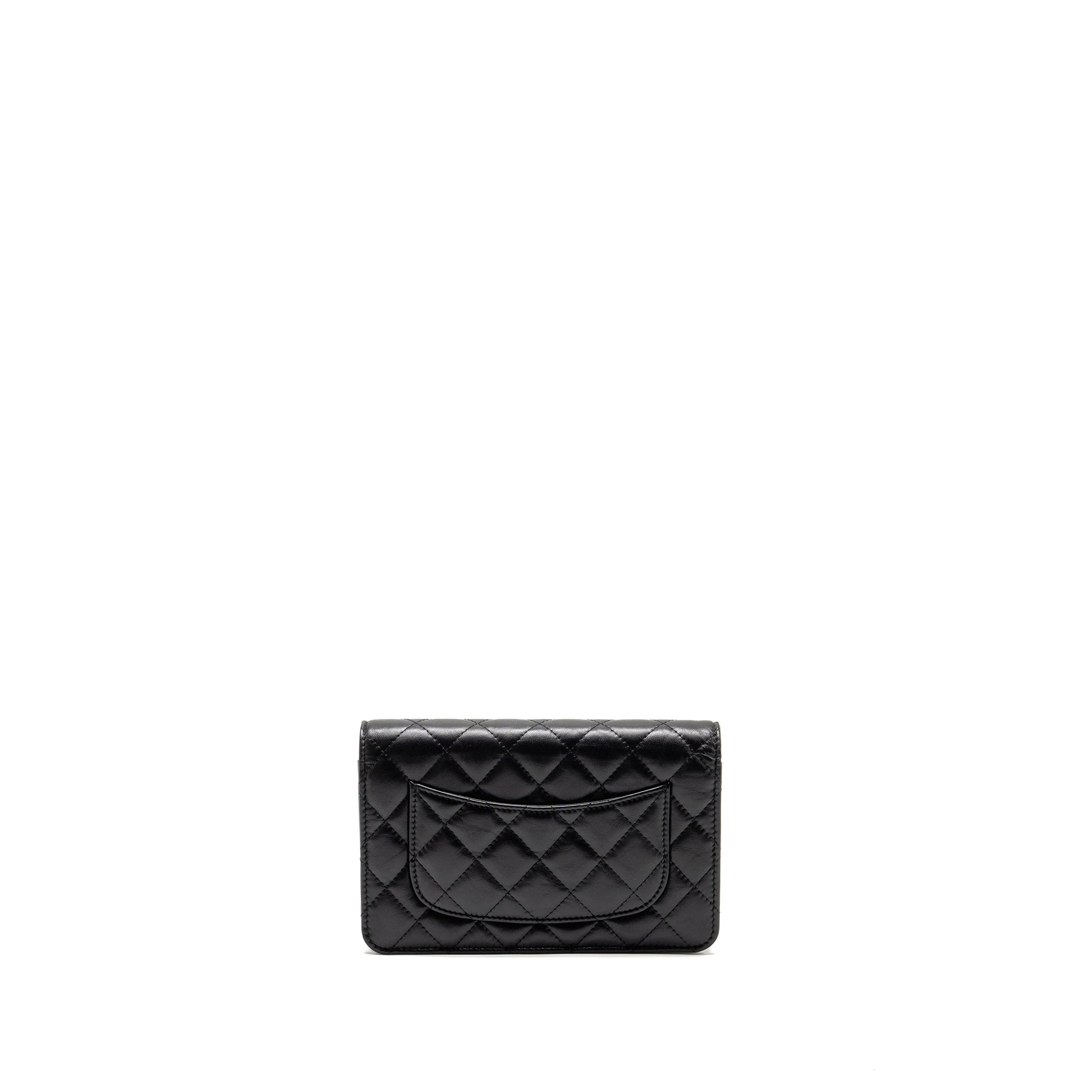 Chanel 2.55 Reissue on Lambskin GHW Microchip Black Wallet Case