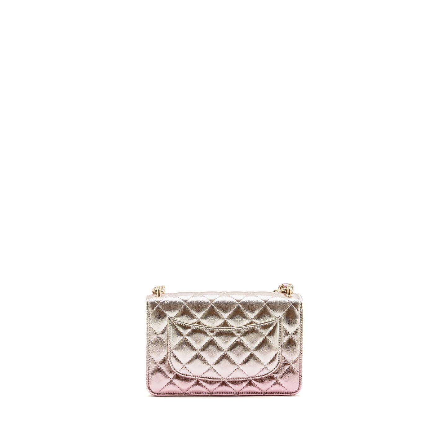 Chanel 21k On Iridescent Lambskin LGHW microchip Wallet Case