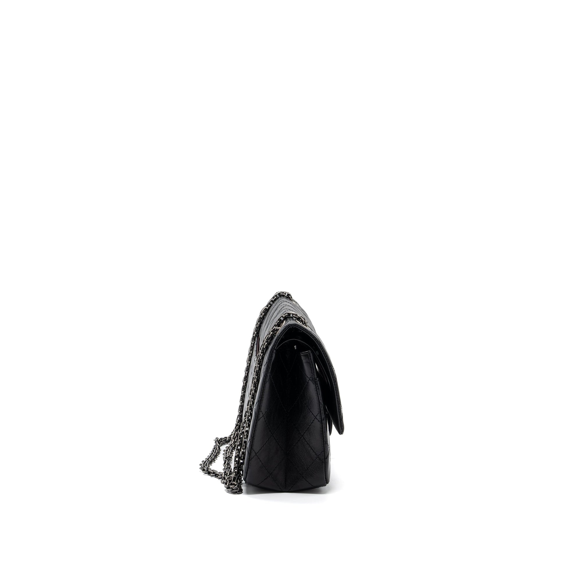 Chanel 2.55 Reissue Flap Aged Calfskin Ruthenium Black Shoulder Bag