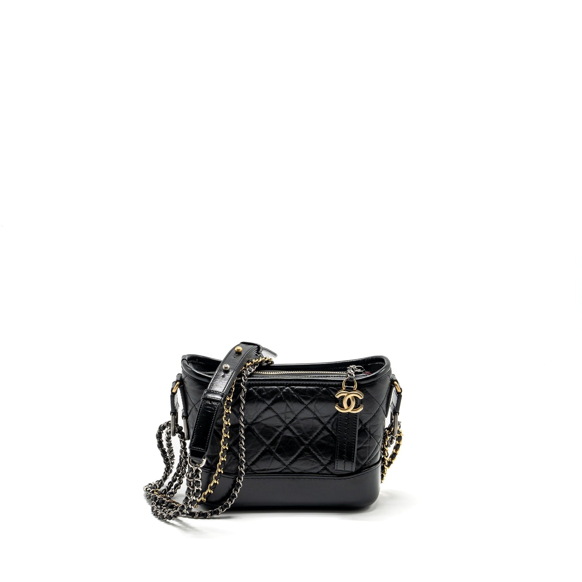 Chanel Gabrielle Hobo Calfskin Hardware Multicolour Black Small Shoulder Bag 4