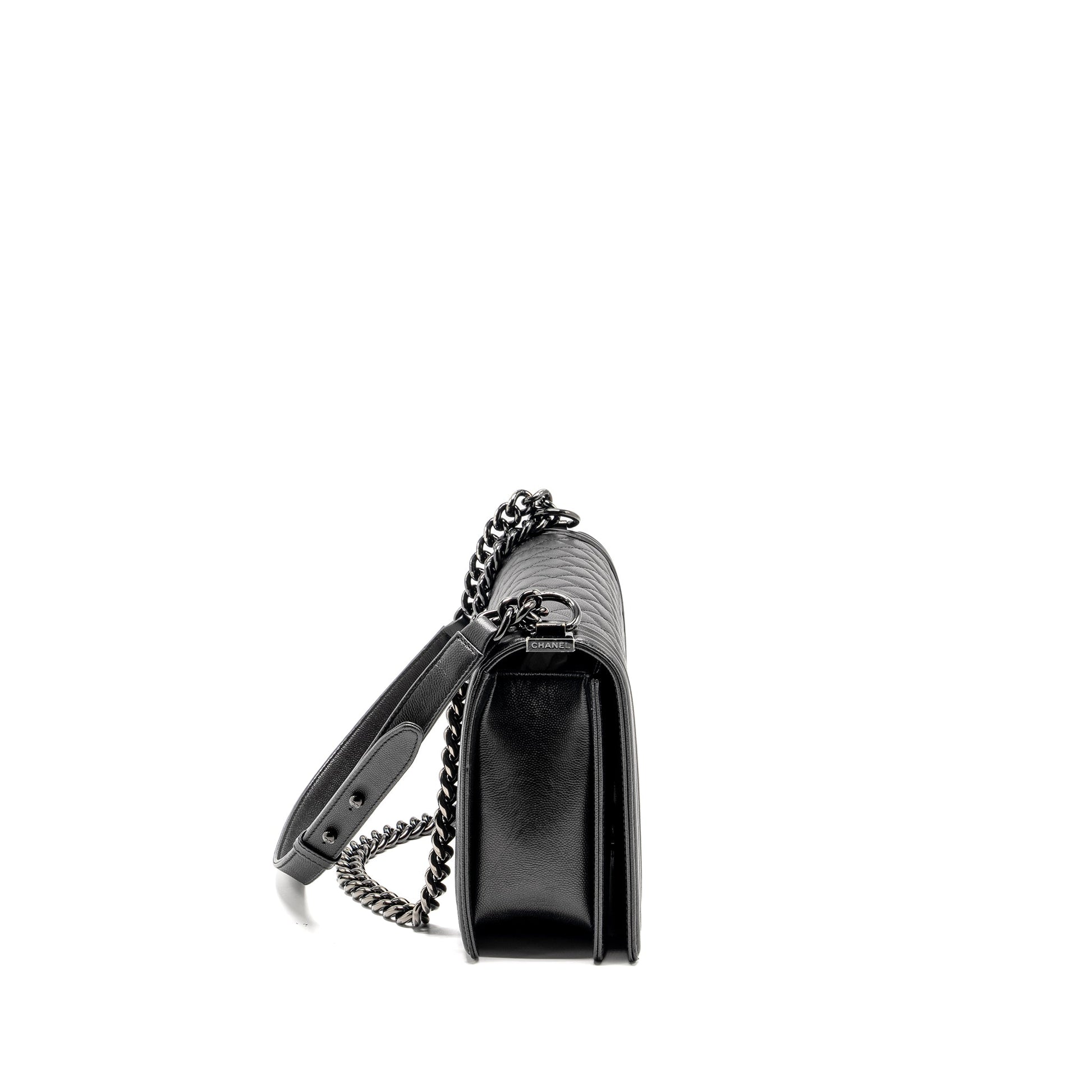 Chanel New Boy Caviar So Black Handbag
