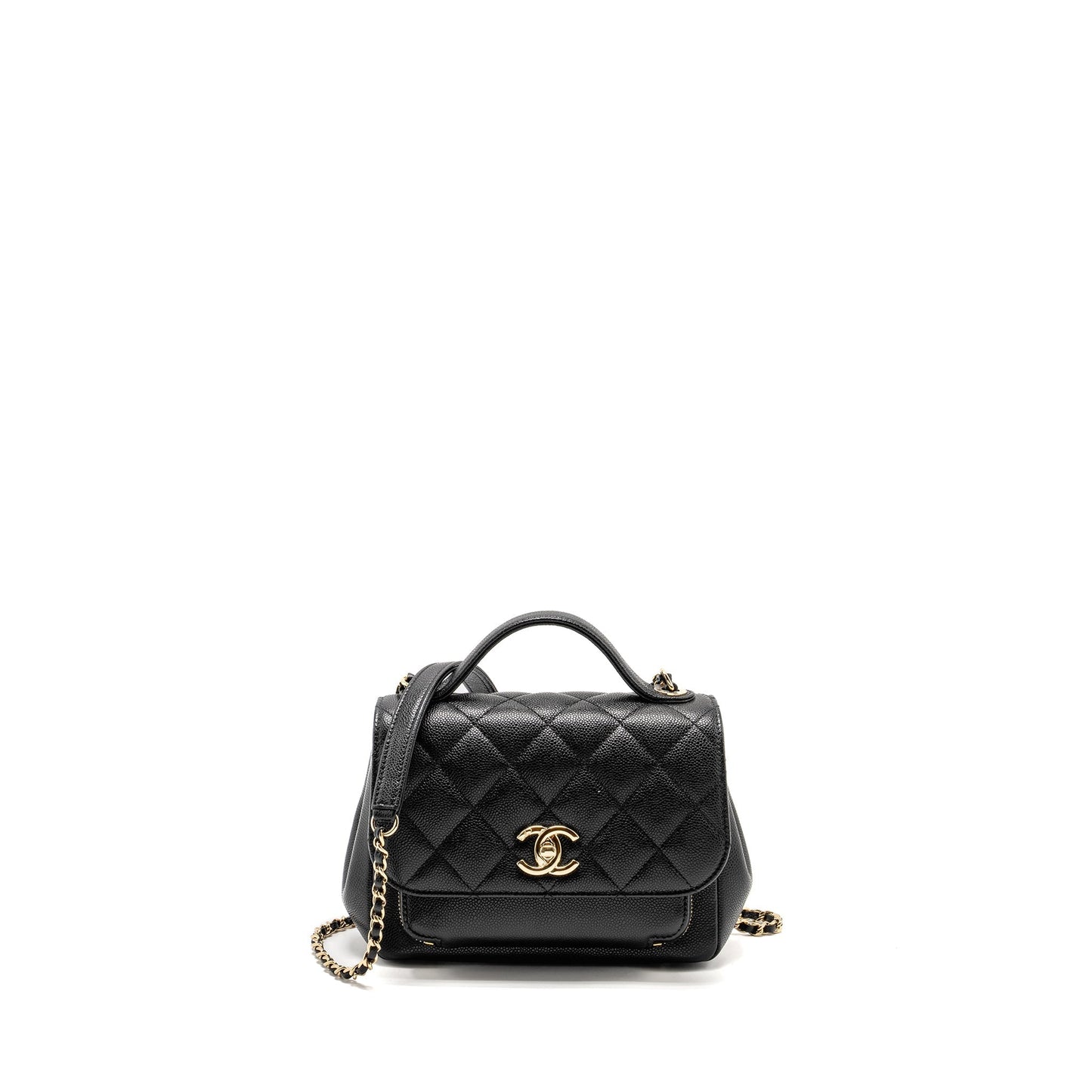 Chanel Business Affinity Caviar LGHW Microchip Black Small Handbag Microchip 2