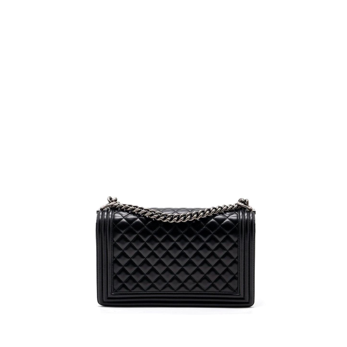 Chanel New Boy Lambskin Ruthenium Hardware Black Handbag