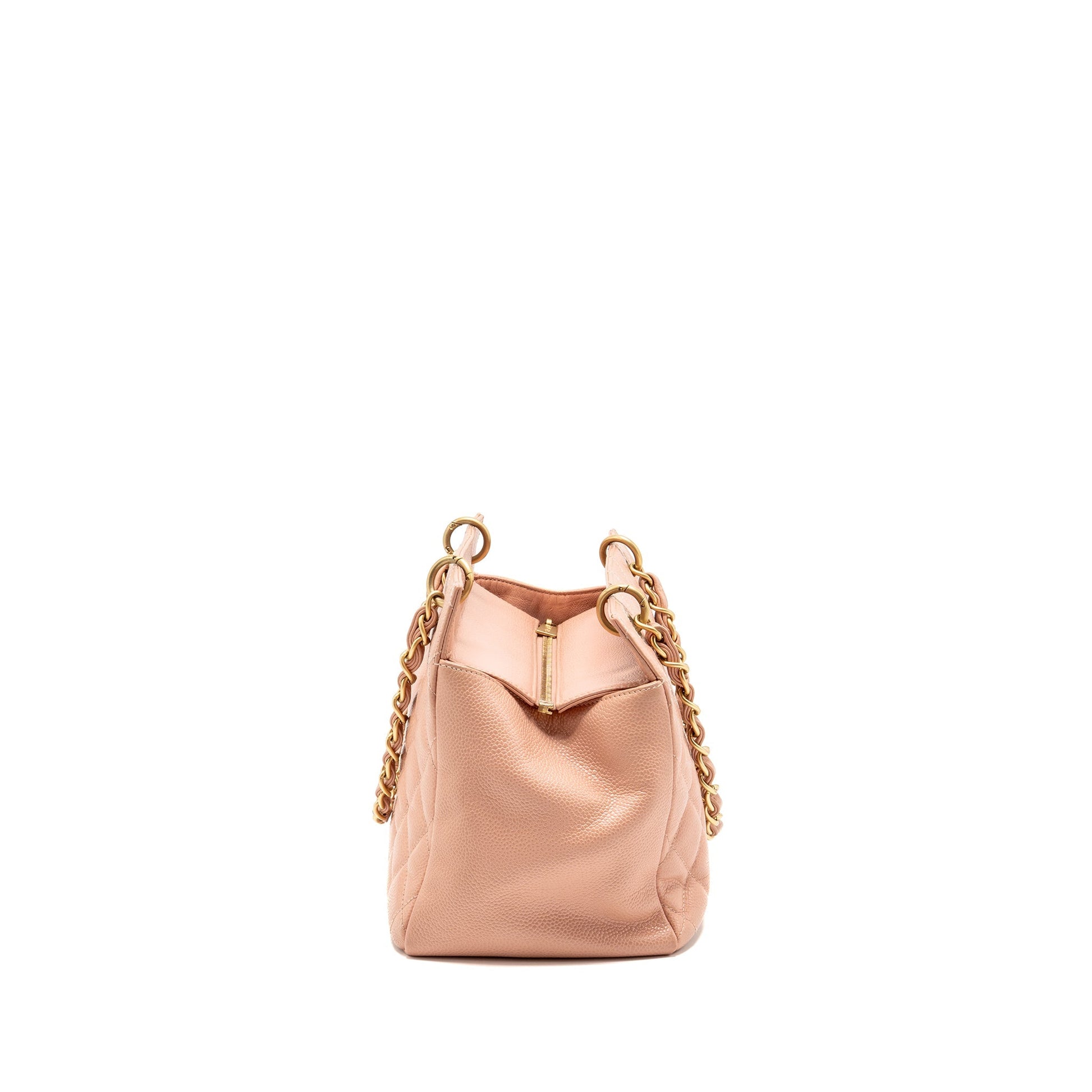 Chanel Petite Timeless Quilted Caviar GHW Pink Tote Bag