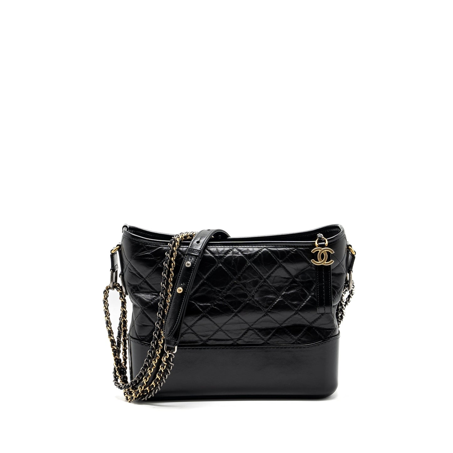 Chanel Gabrielle Hobo Aged Calfskin Hardware Multicolour Black Shoulder Bag 7