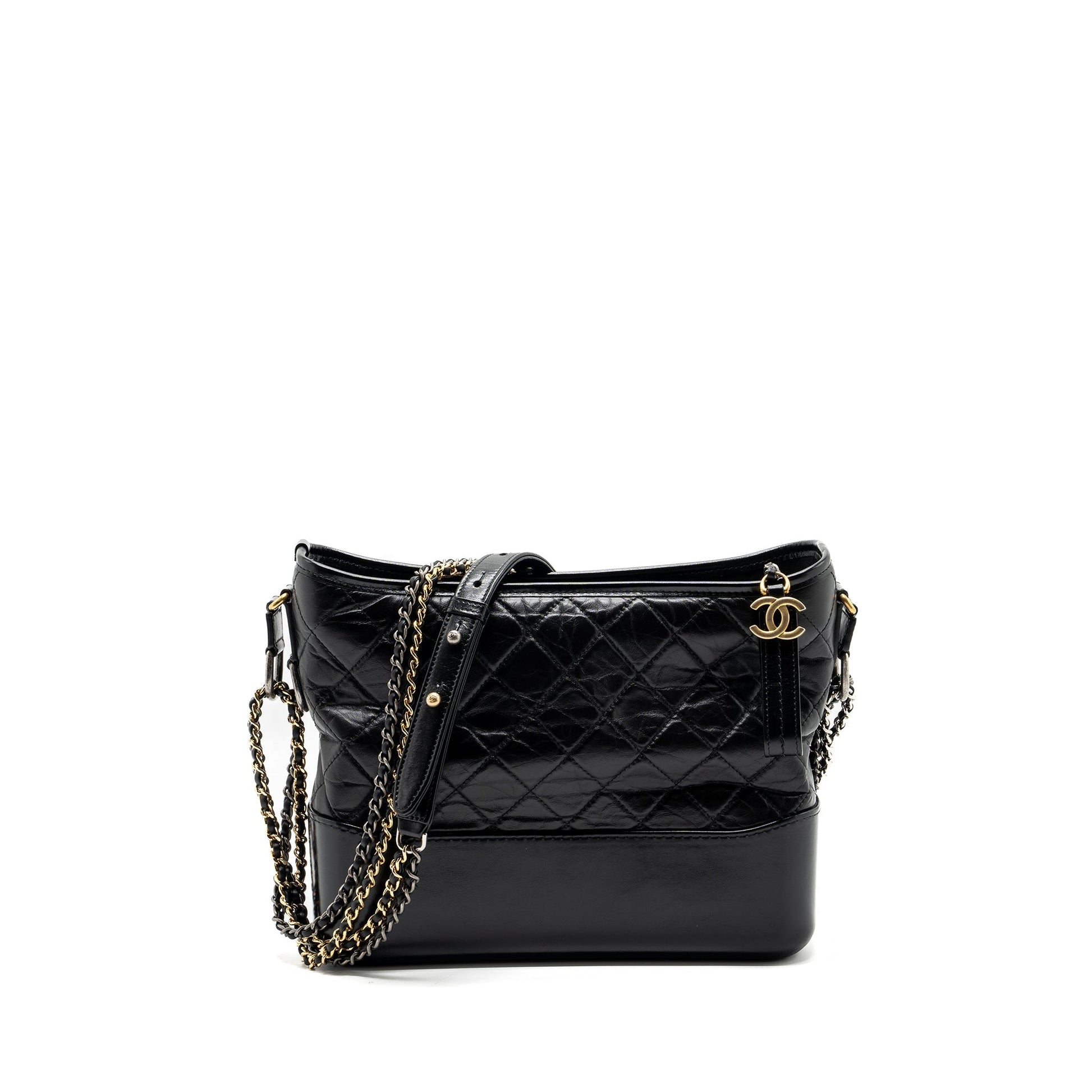 Chanel Gabrielle Hobo Aged Calfskin Hardware Multicolour Black Shoulder Bag 7