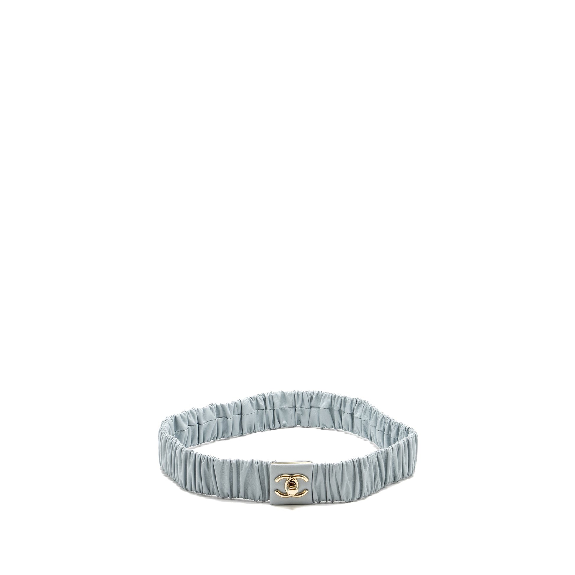 Chanel Light Tone Blue Gold Belt