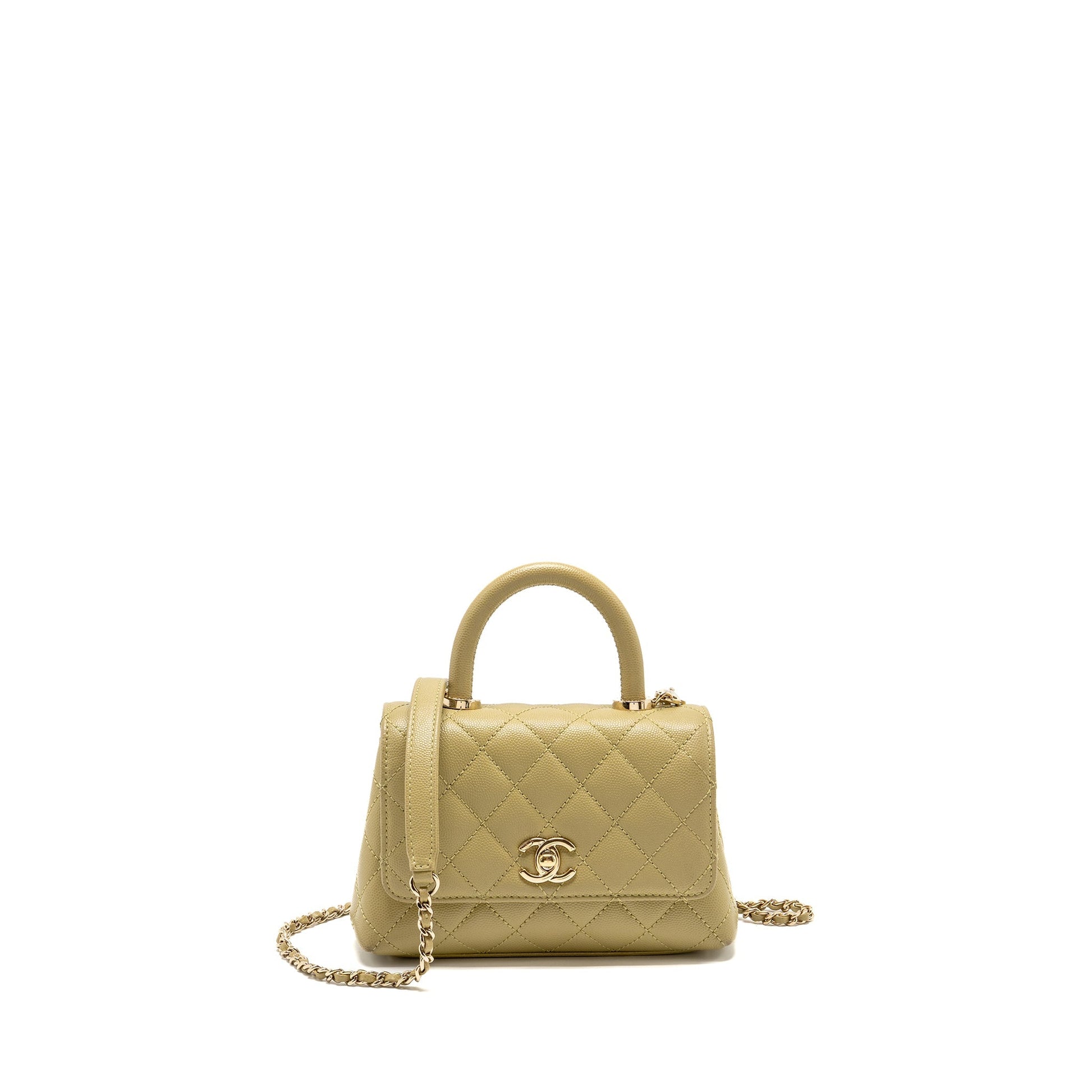 Chanel Coco Handle Caviar Light LGHW microchip Green Mini Bag Green Lghwmicrochip