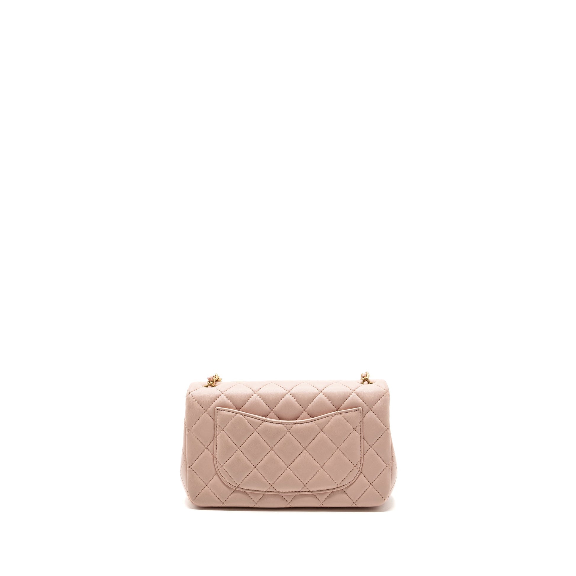 Chanel 23K pearl crush rectangular flap lambskin Pink Shoulder Bag