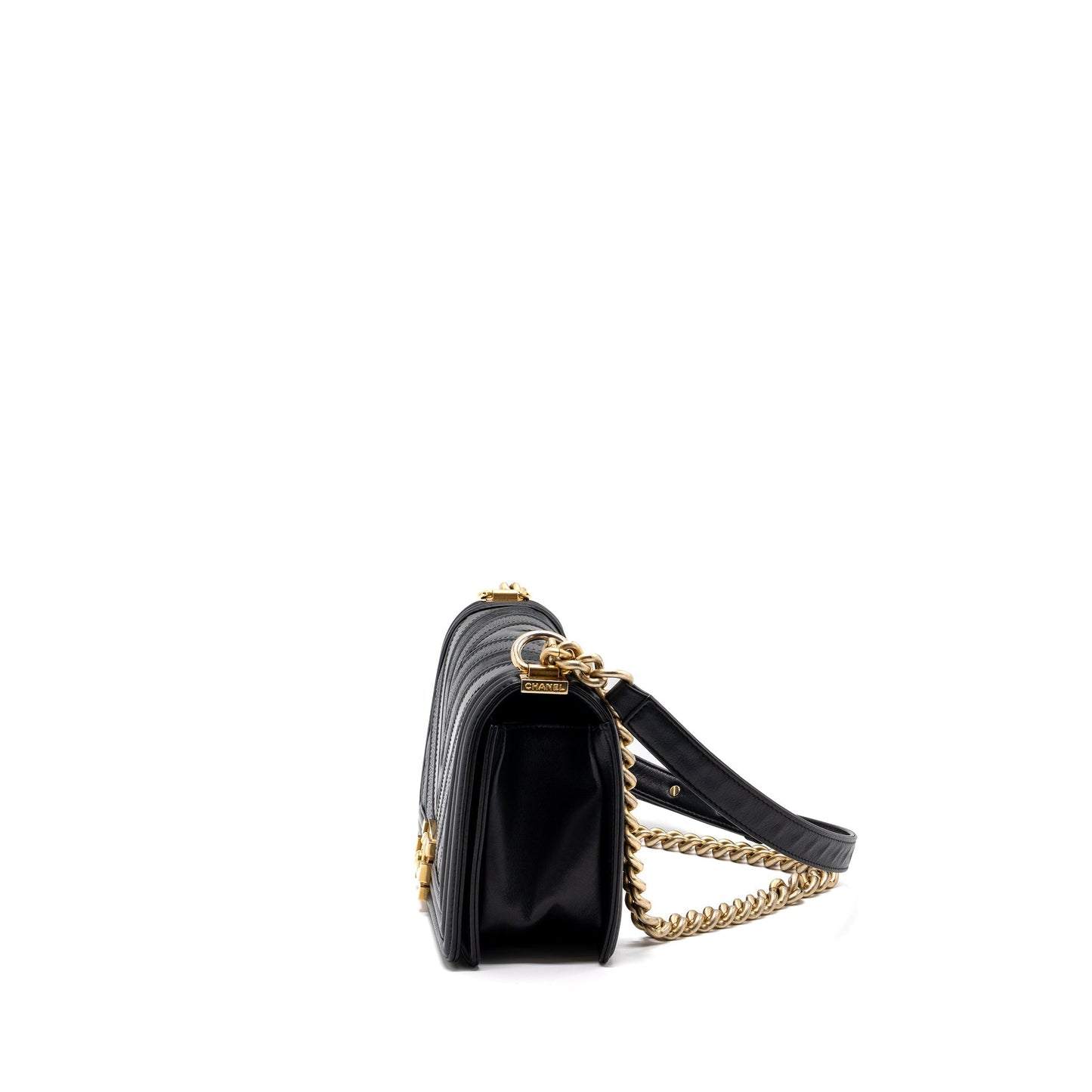 Chanel Boy Chevron Calfskin GHW Black Handbag