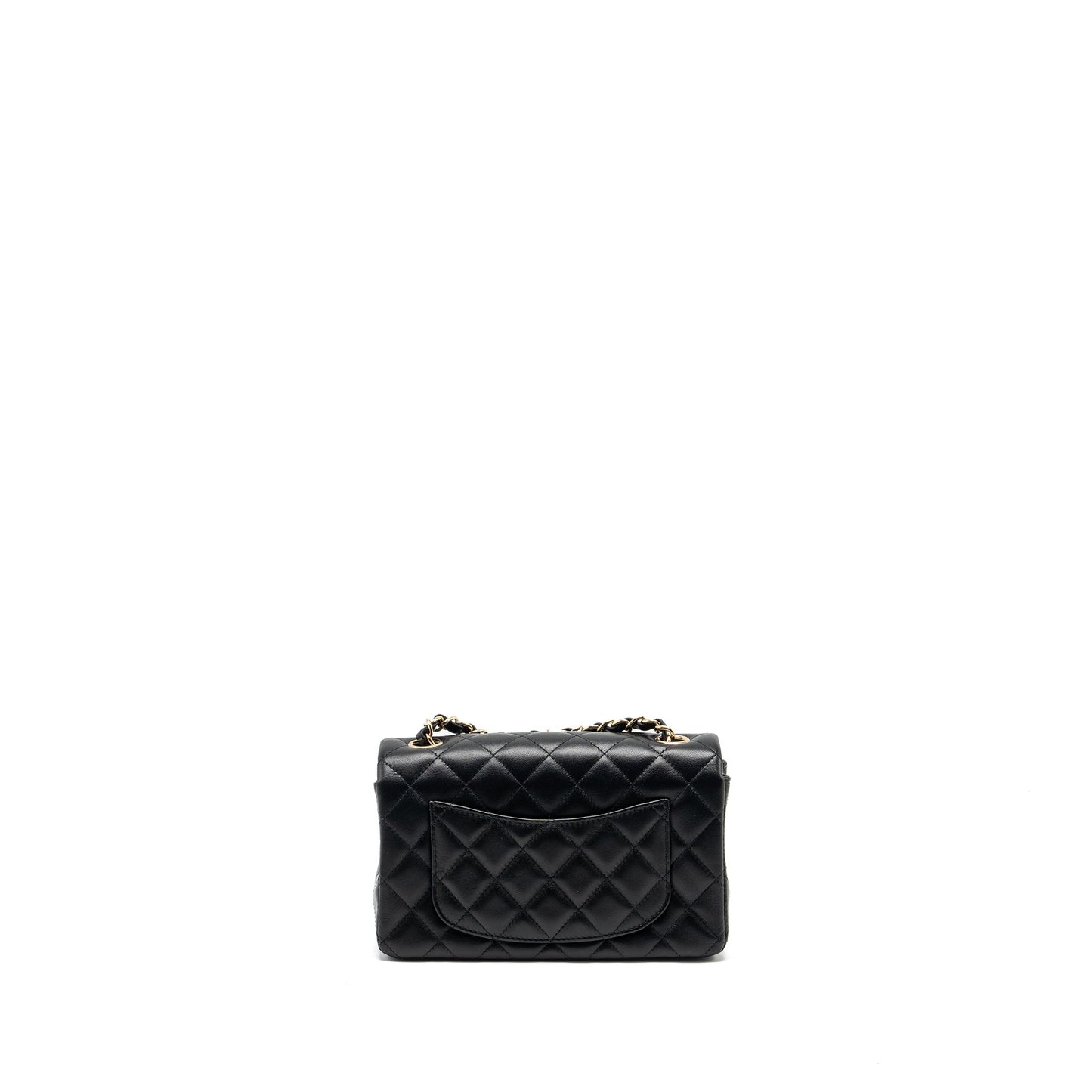 Chanel rectangular flap lambskin LGHW Microchip Black Shoulder Bag Microchip 7