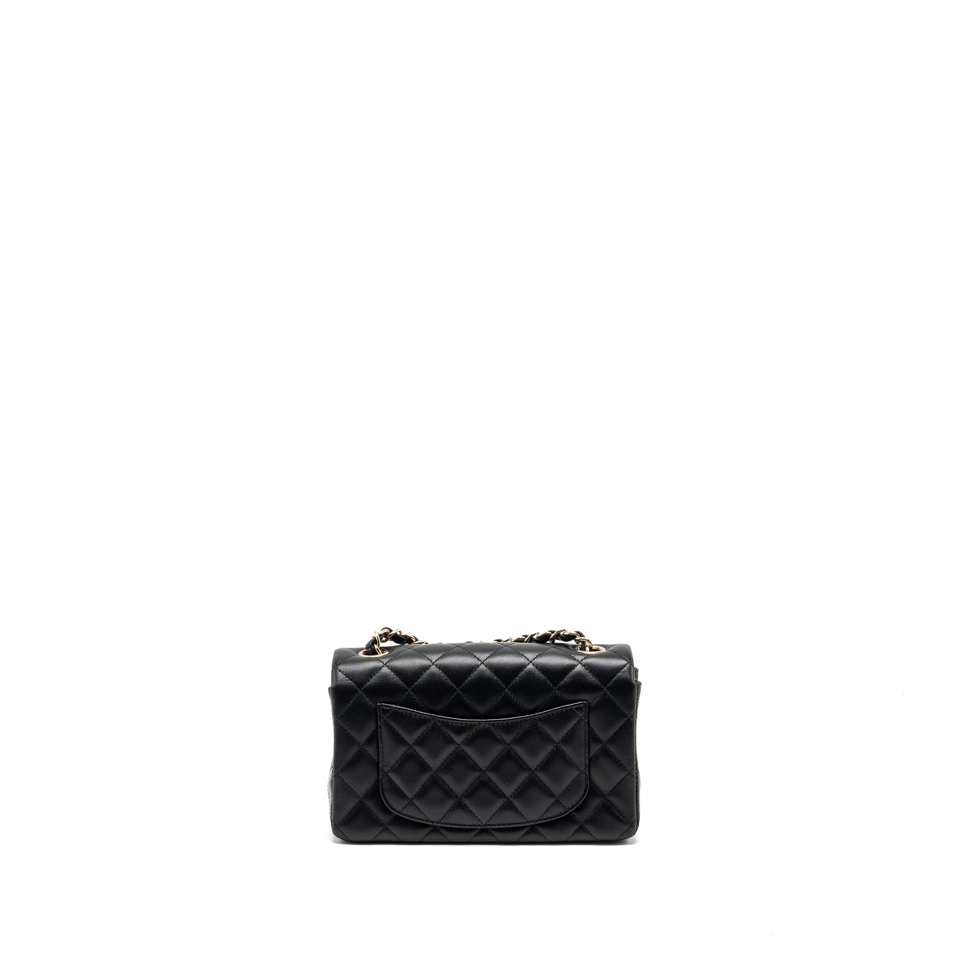 Chanel rectangular flap lambskin LGHW Microchip Black Shoulder Bag Microchip 7