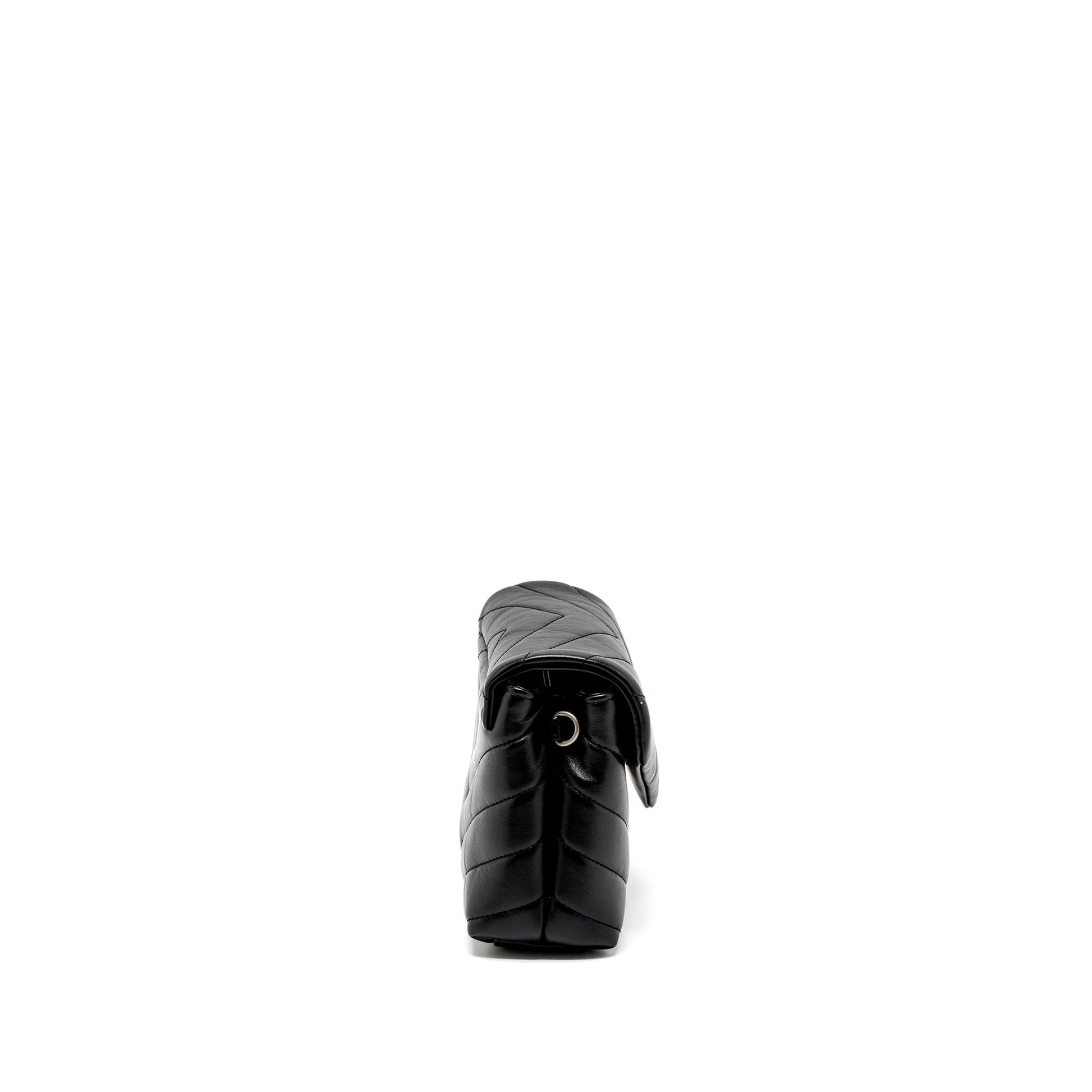 YSL Saint Laurent Loulou Strap Purse Calfskin Black Toy Travel Bag Calfskin Black Shw