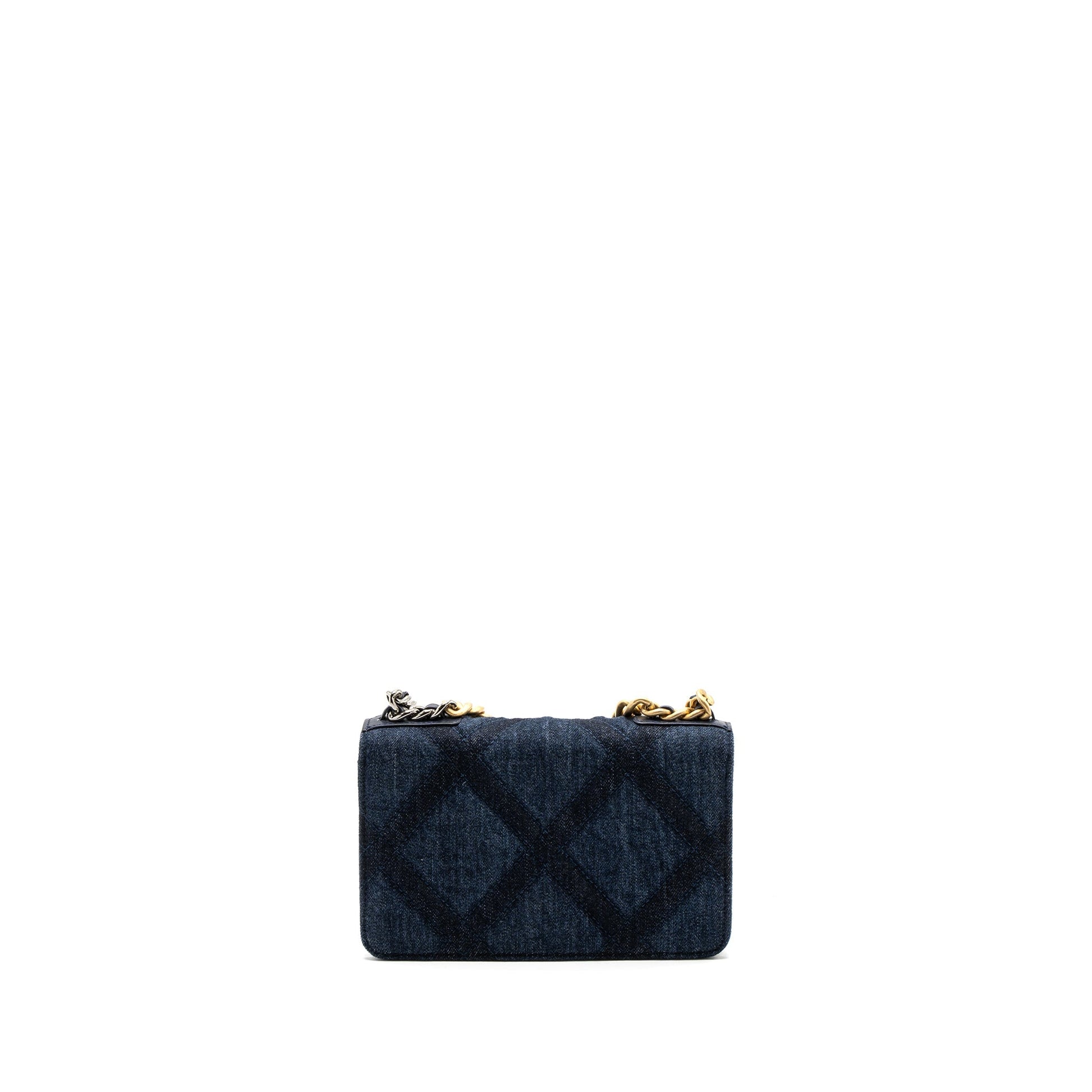 Chanel 19 on limited denim dark hardware Multicolor Multicolour Blue Wallet Case