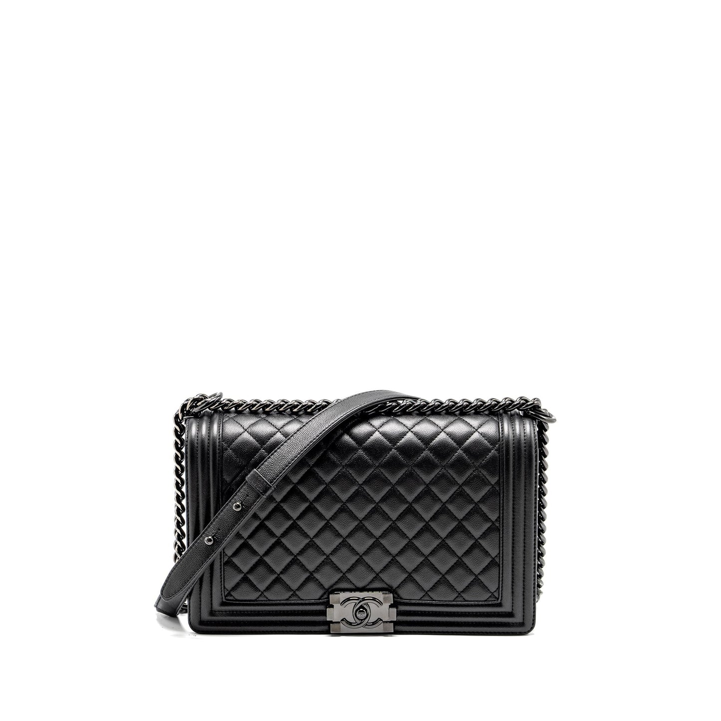 Chanel New Boy Caviar So Black Handbag