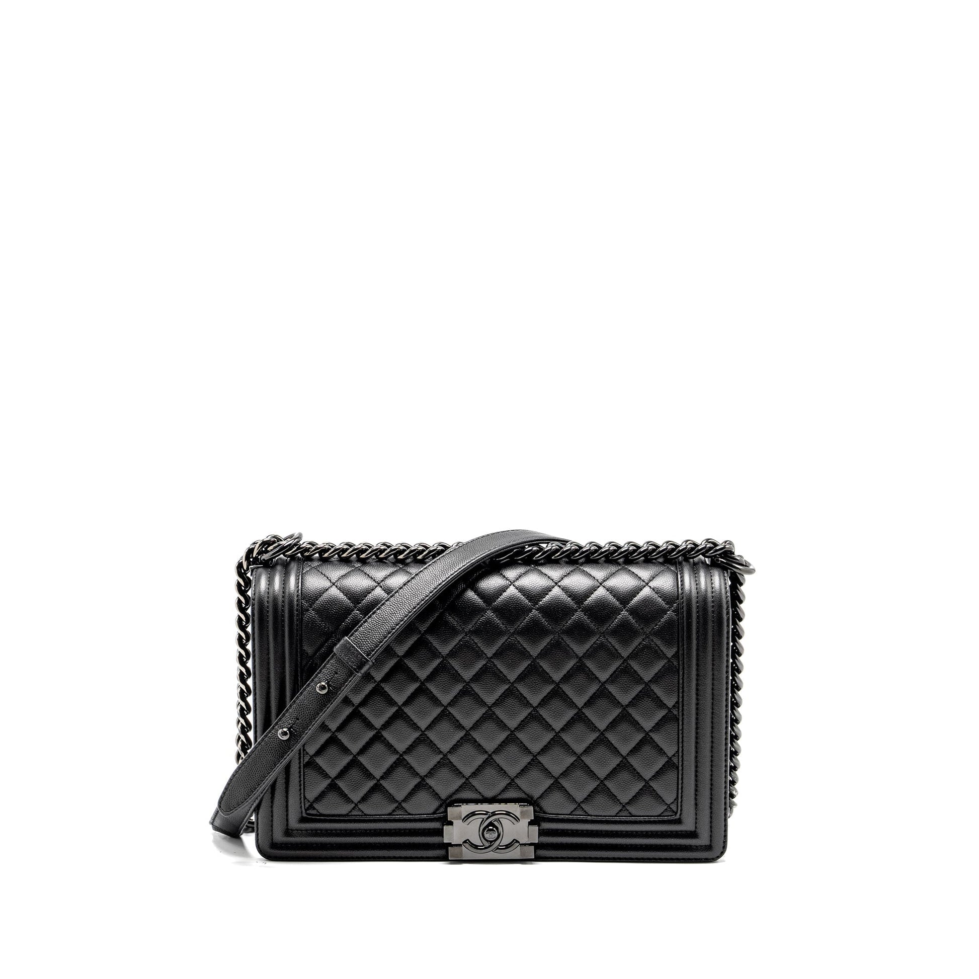 Chanel New Boy Caviar So Black Handbag