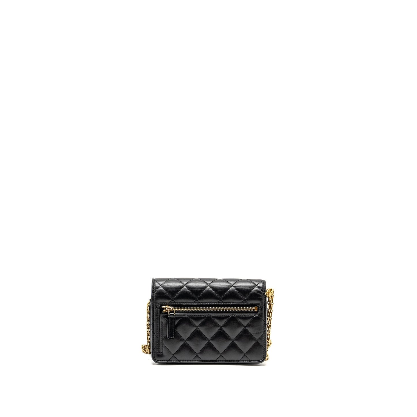 Chanel 2.55 Reissue On Aged Calfskin GHW Black Wallet Case Ghw Microchip