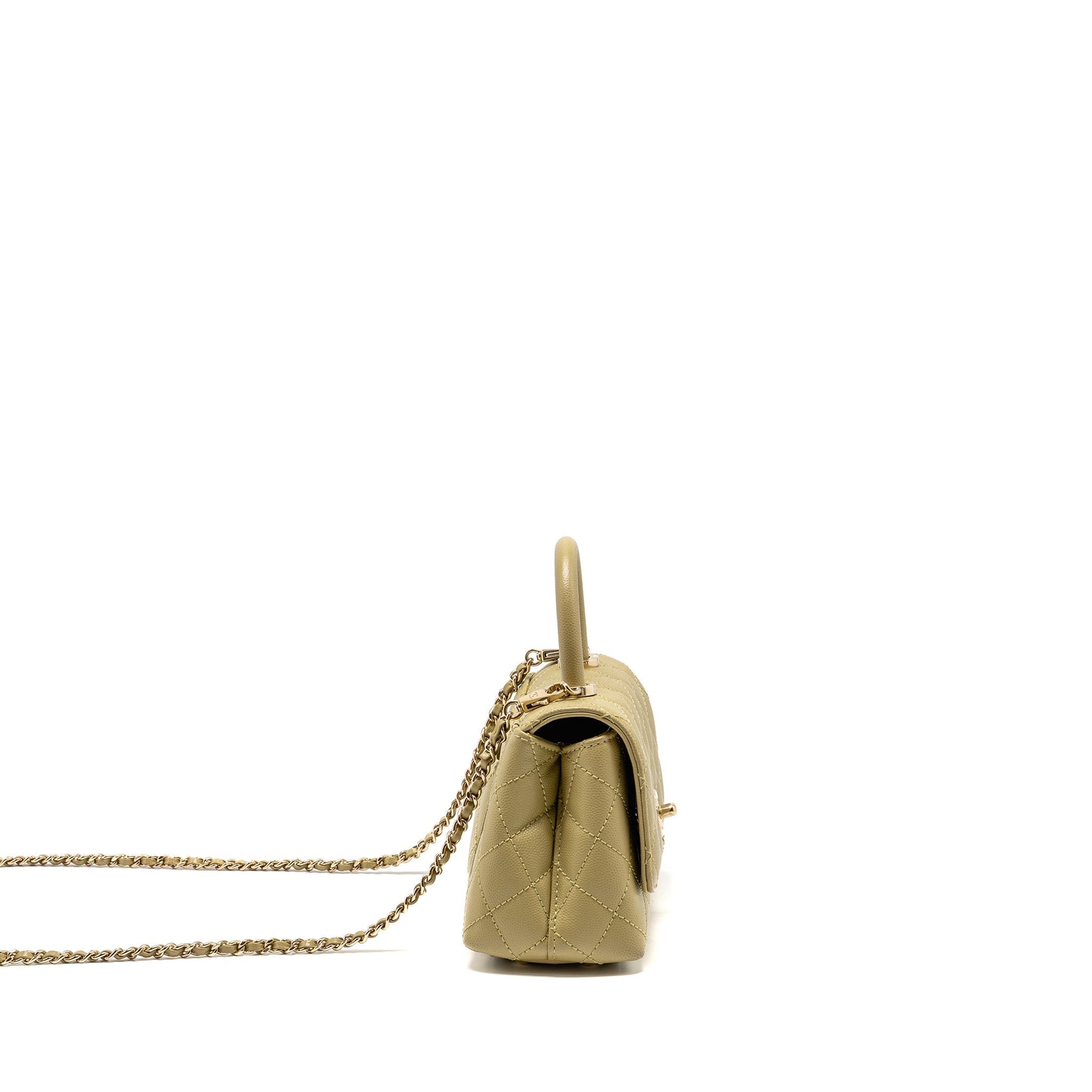 Chanel Coco Handle Caviar Light LGHW microchip Green Mini Bag Green Lghwmicrochip
