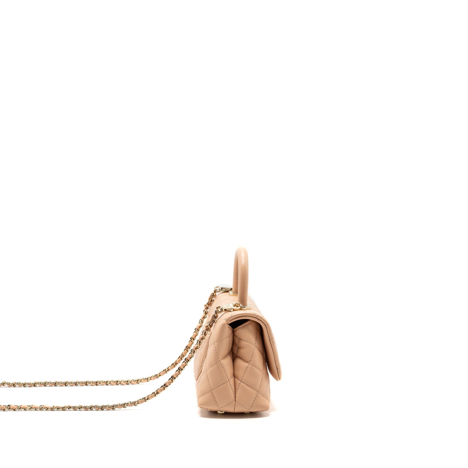 Chanel Coco Handle Caviar LGHW Beige Mini Bag