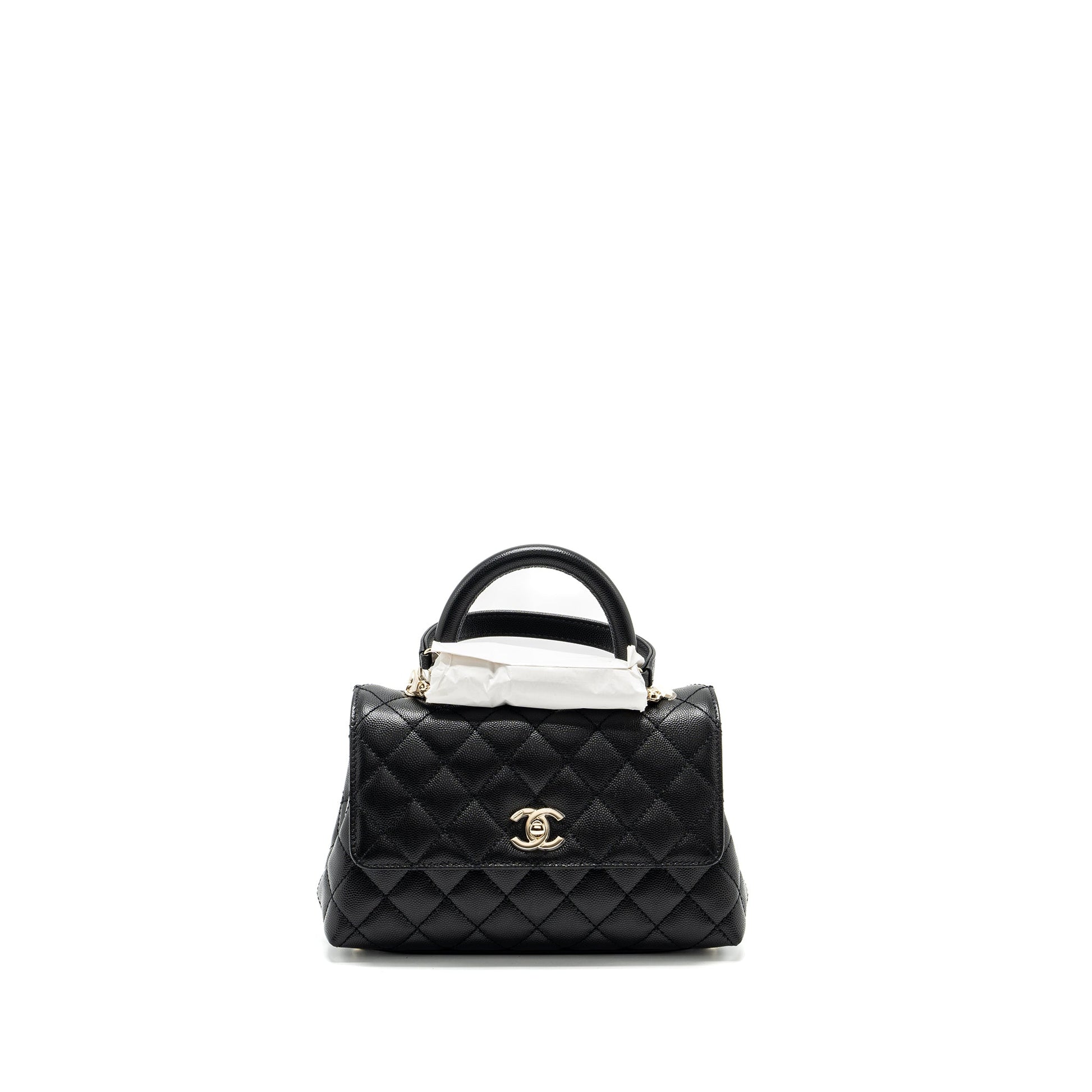 Chanel Coco Handle Caviar LGHW microchip Black Small Handbag Microchip 15