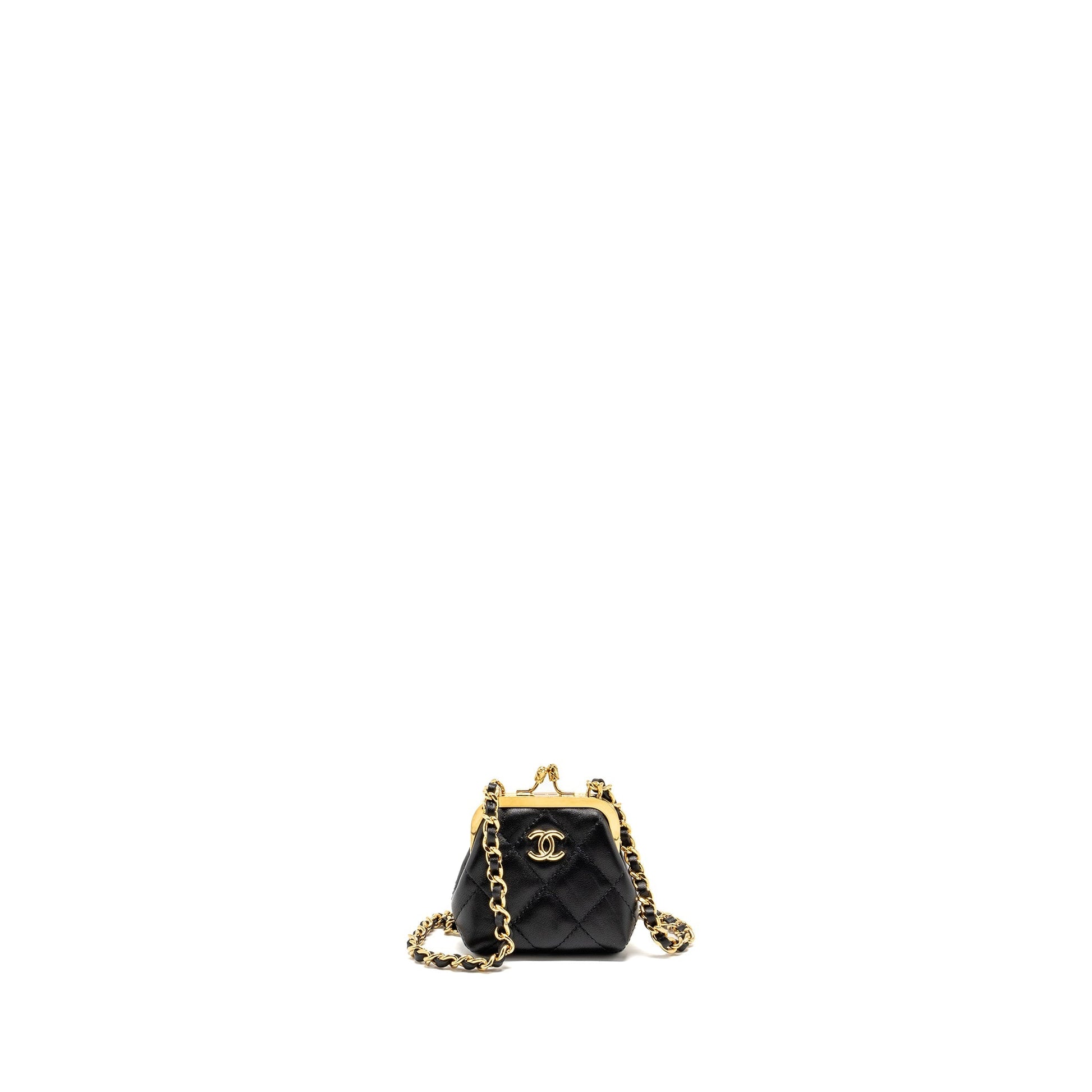 Chanel 23p Coin Purse Calfskin LGHW microchip Black Wallet Case