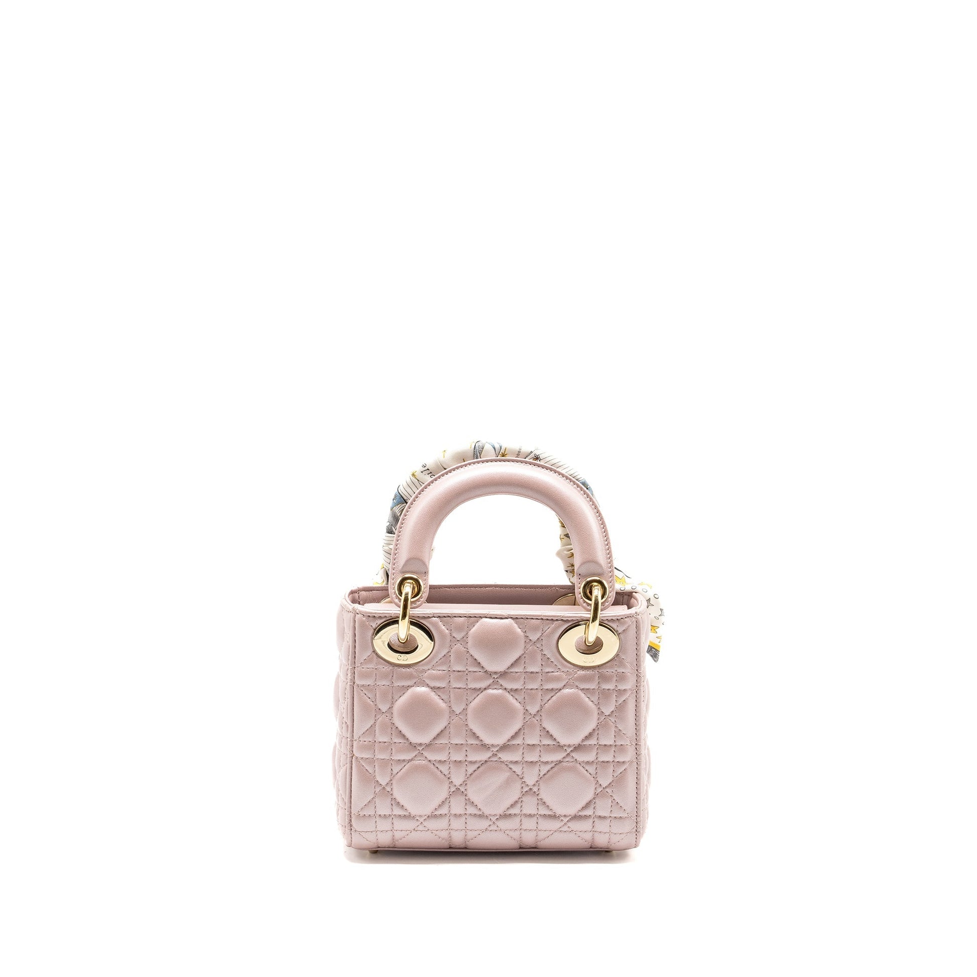 Dior Lady Lambskin Lotus Handbag Pink Mini Travel Bag