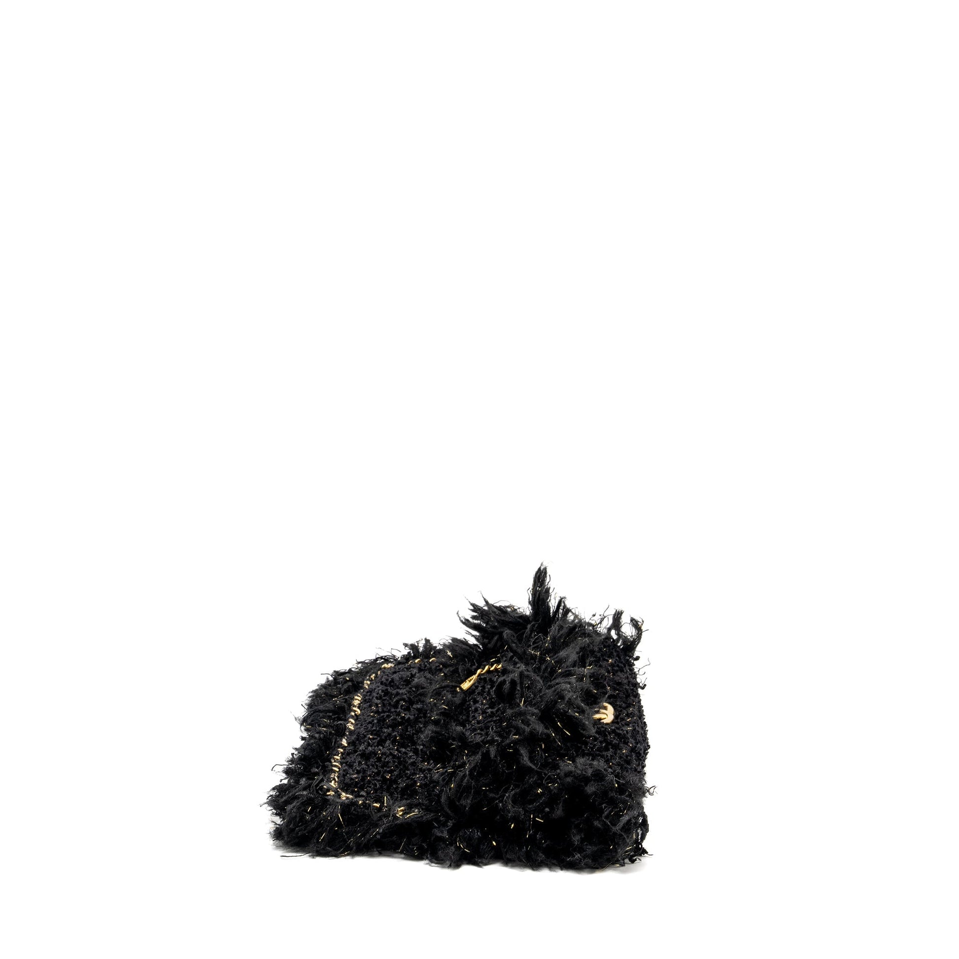 Chanel Fringe Paris Cosmopolite Tweed GHW Black Jewelry