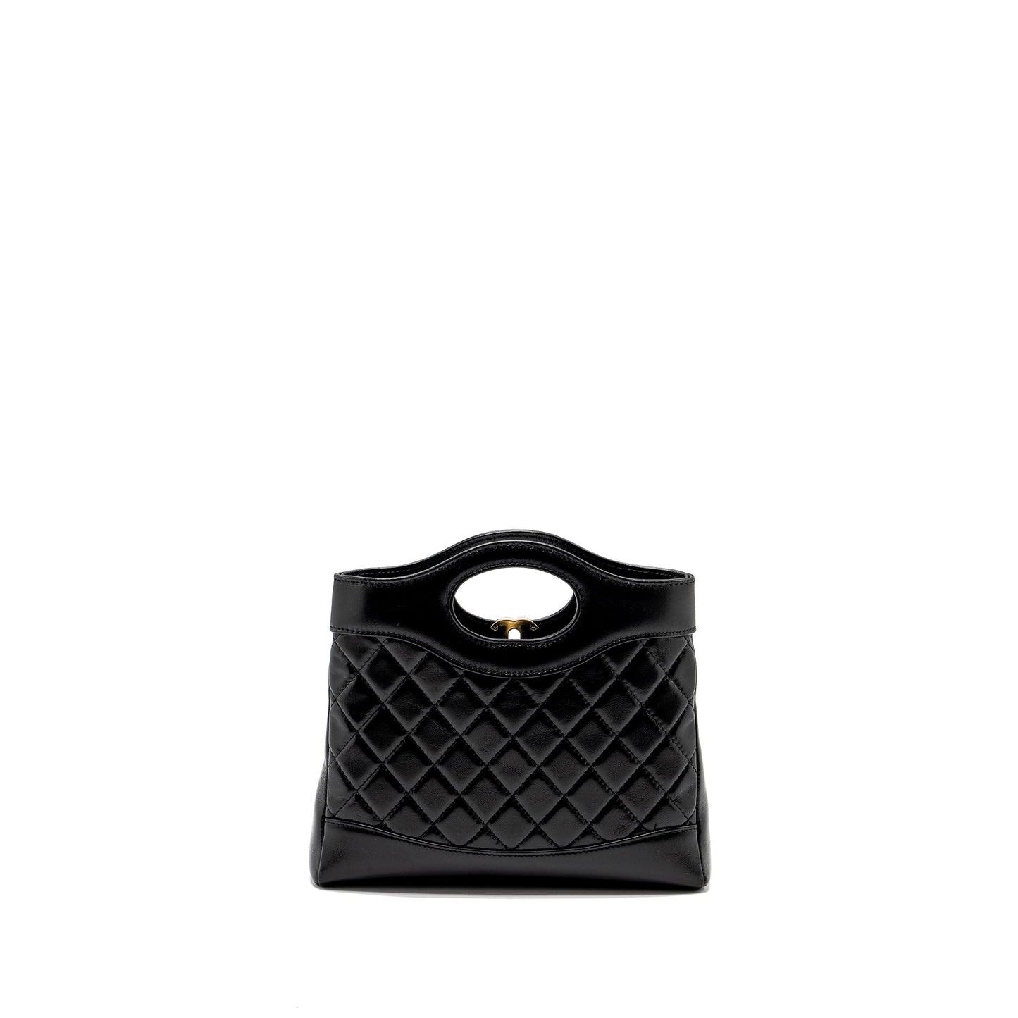 Chanel 31 Shiny Lambskin LGHW Microchip Black Mini Bag