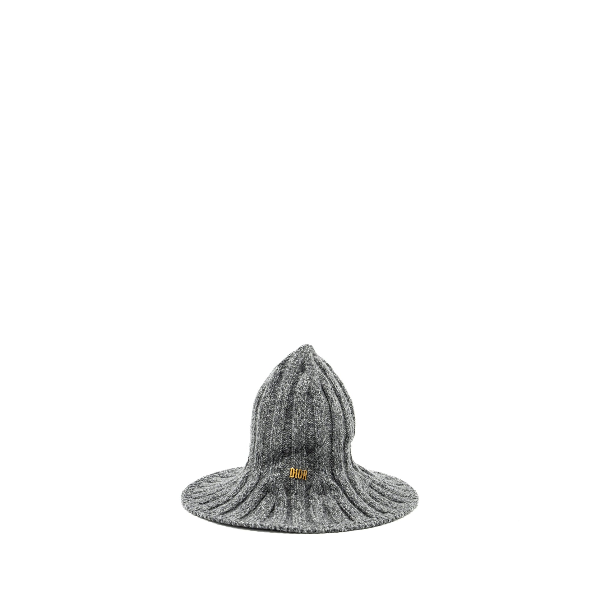 Dior Letter Wire Brimmed Beanie Wool Grey Handbag Logo Travel Bag