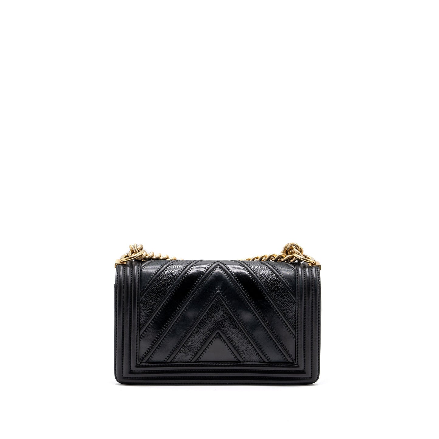 Chanel Boy Chevron Calfskin GHW Black Handbag