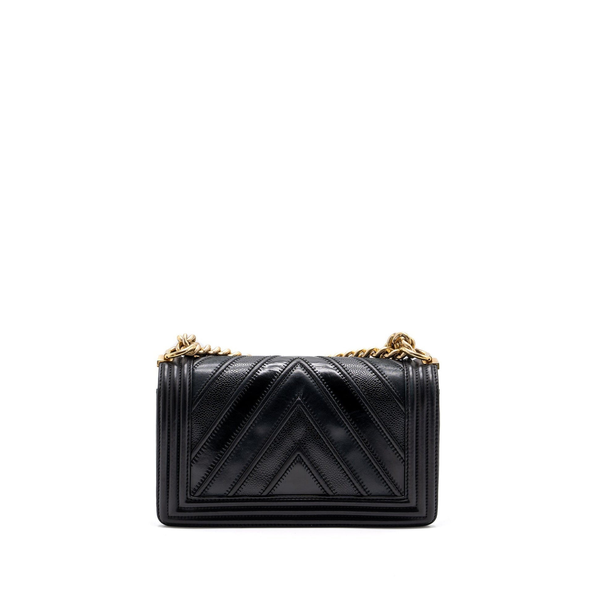 Chanel Boy Chevron Calfskin GHW Black Handbag