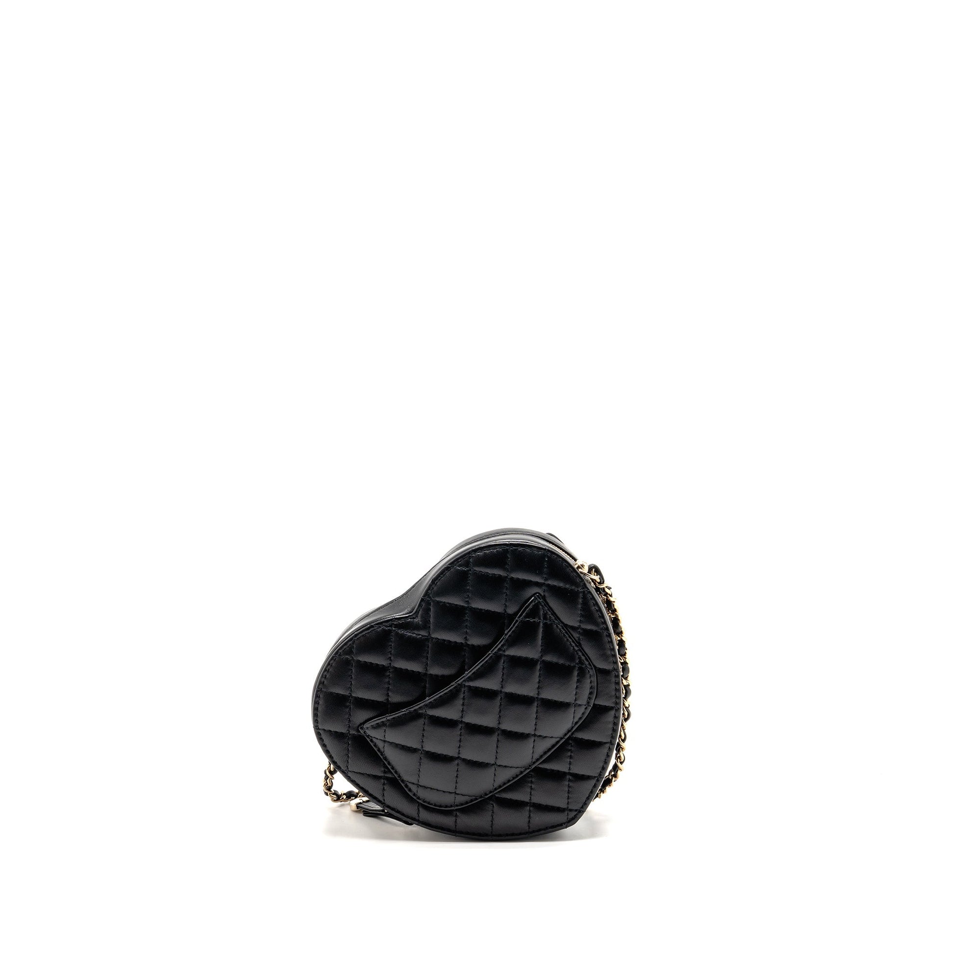 Chanel 22s Heart Lambskin LGHW microchip Black Handbag Black Lghwmicrochip